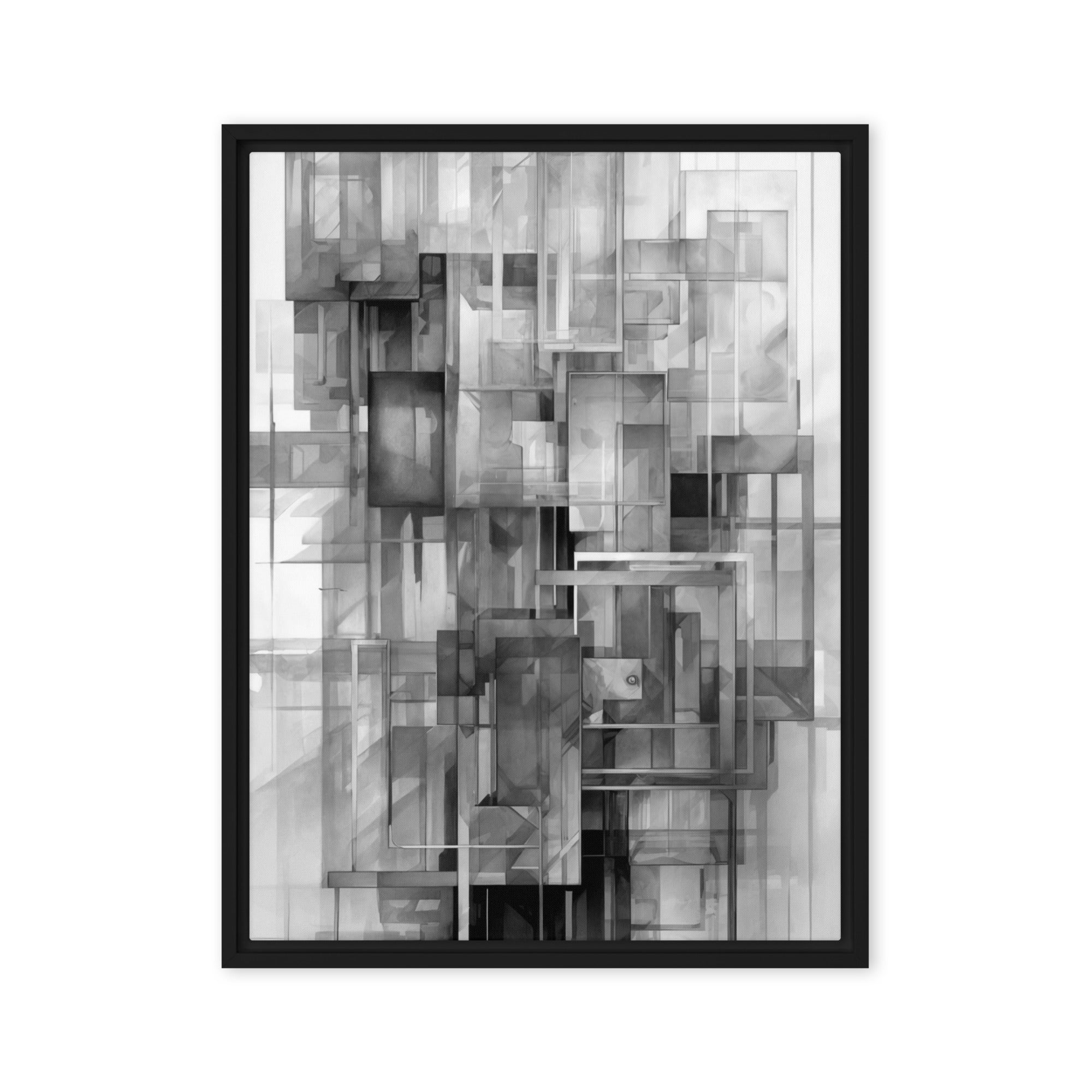 Yesterday framed canvas print product view in brown frame, 18 x 24 inch large size