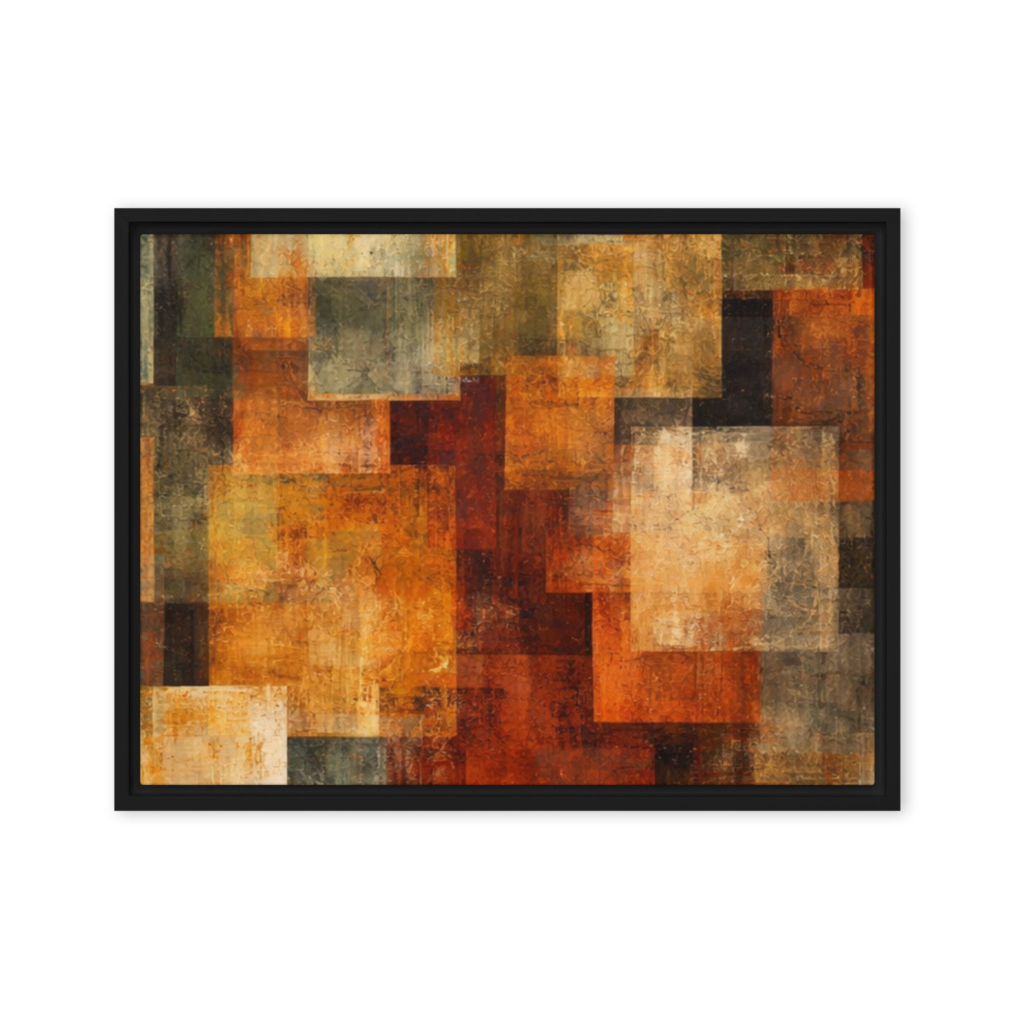 Harvest framed canvas print shown in front view in black frame, 8 x 10 inch universal size