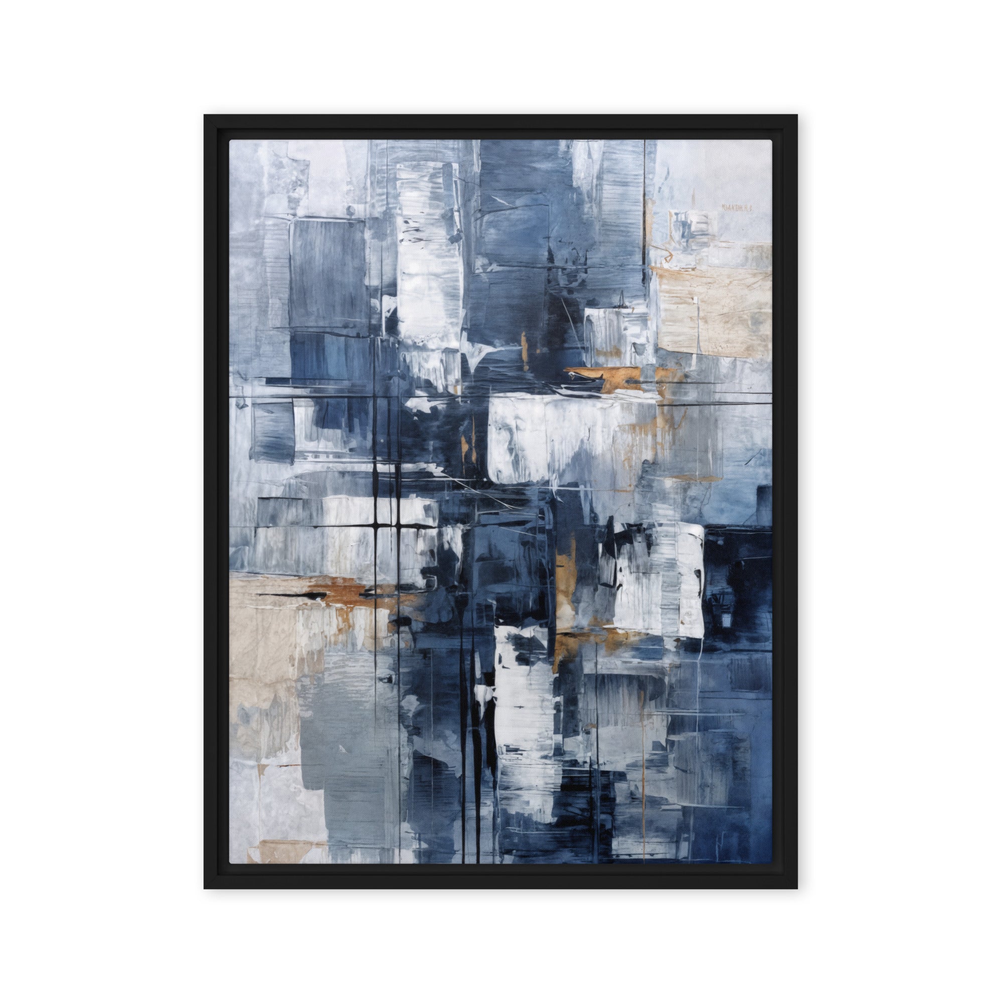 Push framed canvas print product view in brown frame, 24 x 36 inch statement piece