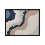 Loess framed canvas artwork with warm ochre, taupe and sandstone-like textures, shown on white.