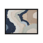 Marl framed canvas artwork with pale stone and soft clay tones with subtle visual texture, shown on white.