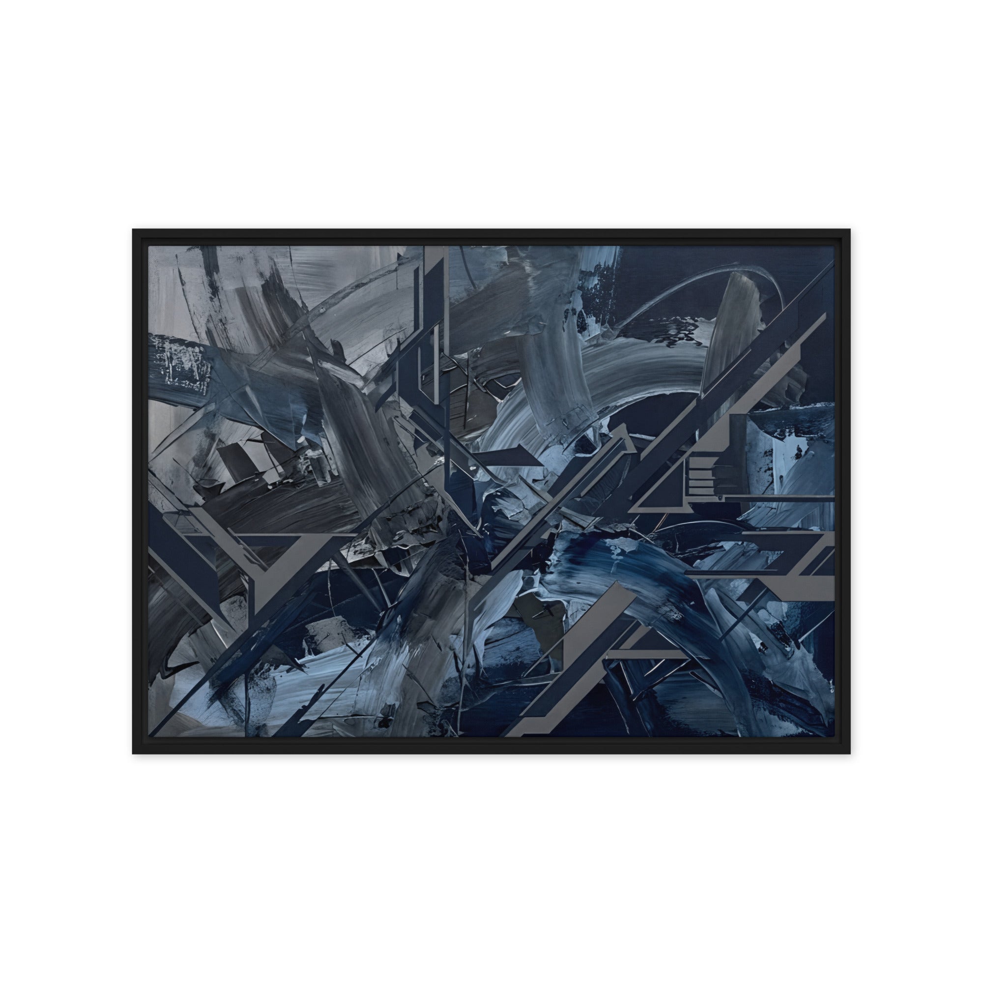 Torrent framed canvas urban product image in brown frame, 24 x 36 inch statement piece