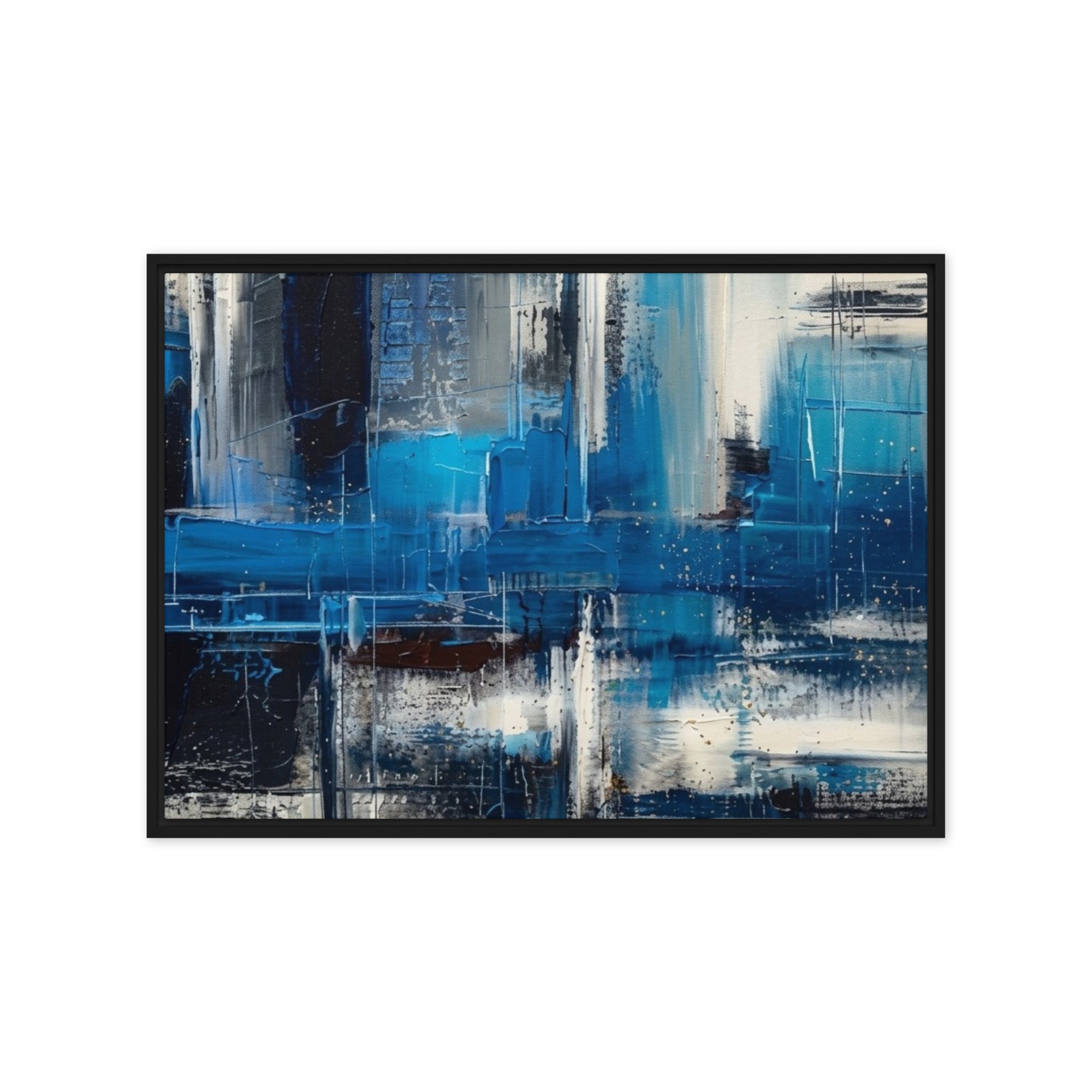 Isle framed canvas print product view in brown frame, 20 x 30 inch large size