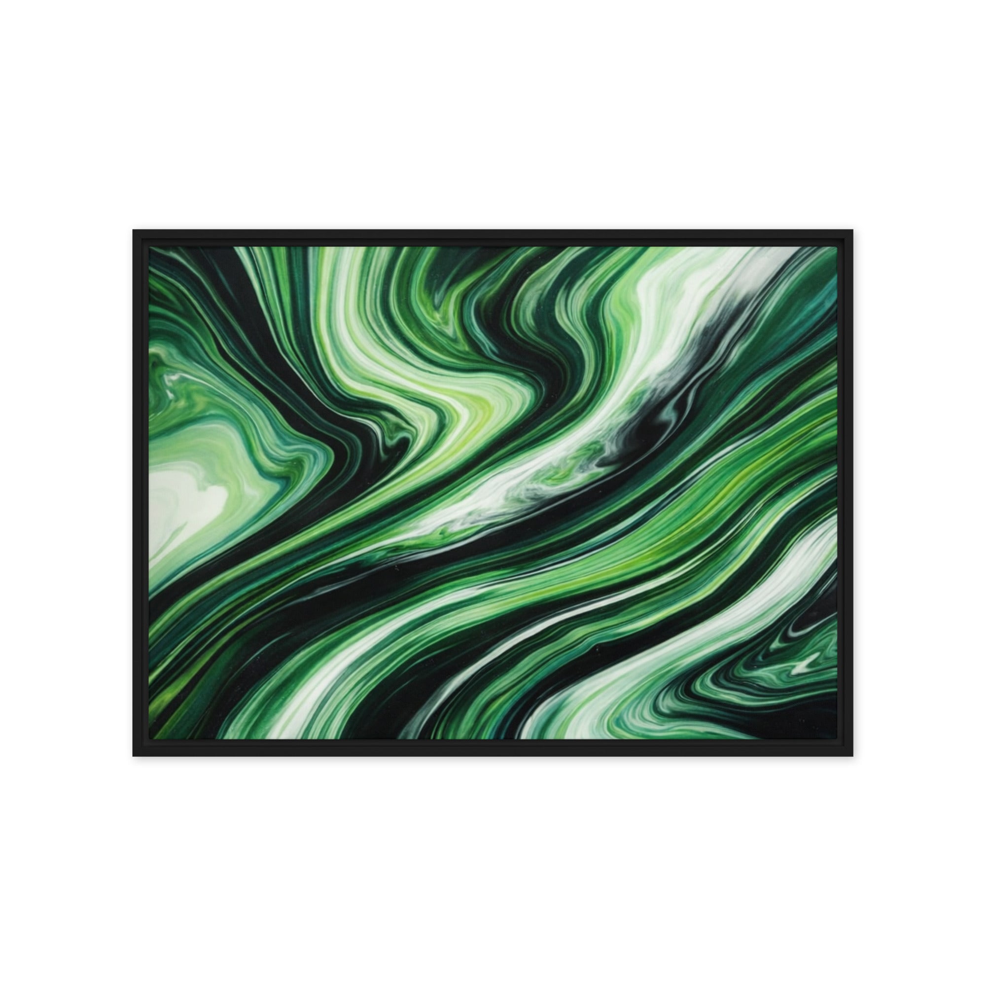 Verdant framed canvas print product view in brown frame, 20 x 30 inch large size
