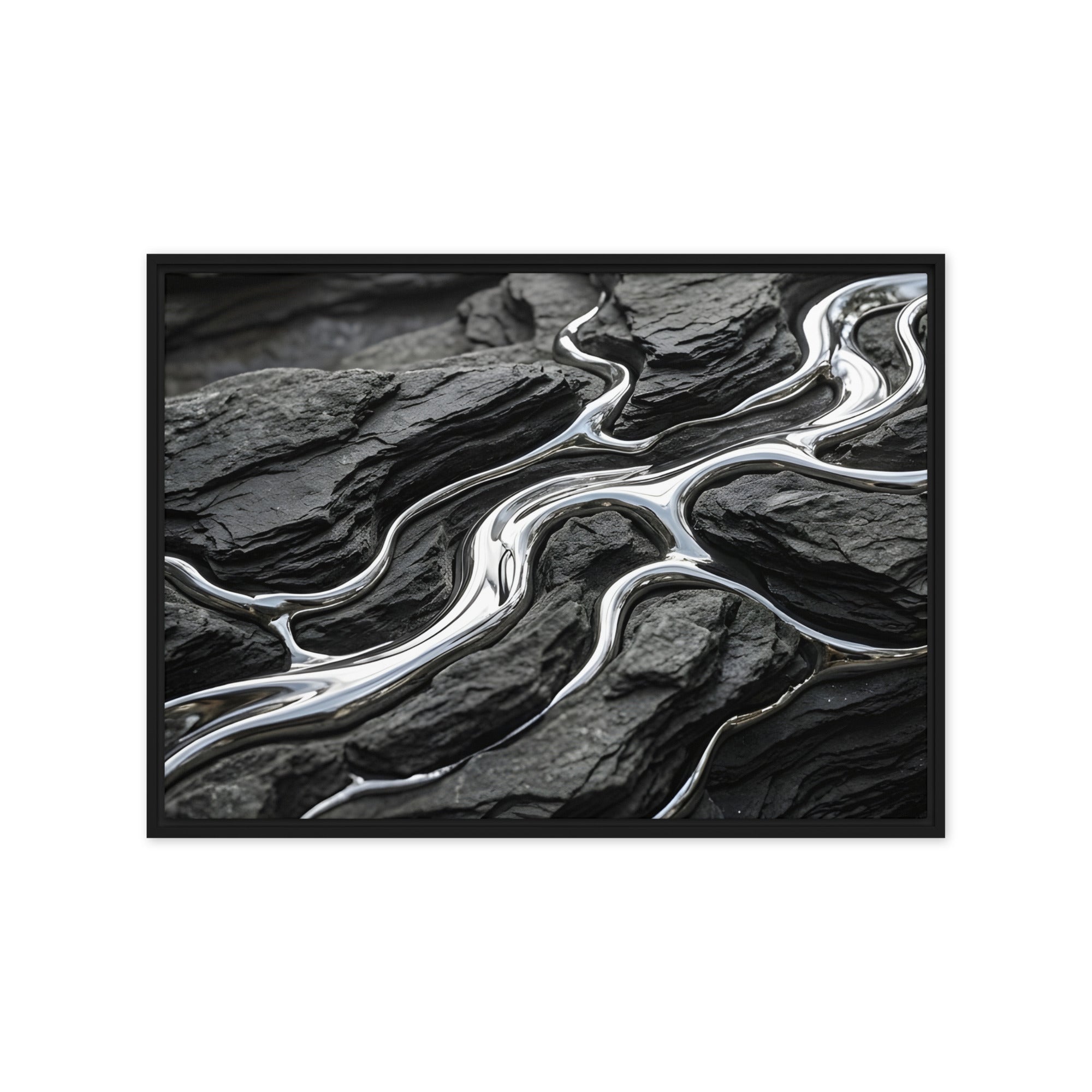 Basalt framed canvas print product image in brown frame, 24 x 36 inch statement piece