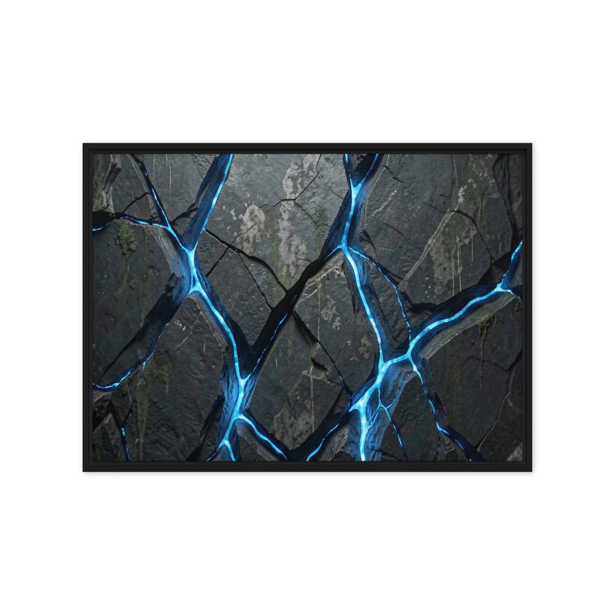 Igneous framed canvas print, front view in white frame, 11 x 14 inch universal size