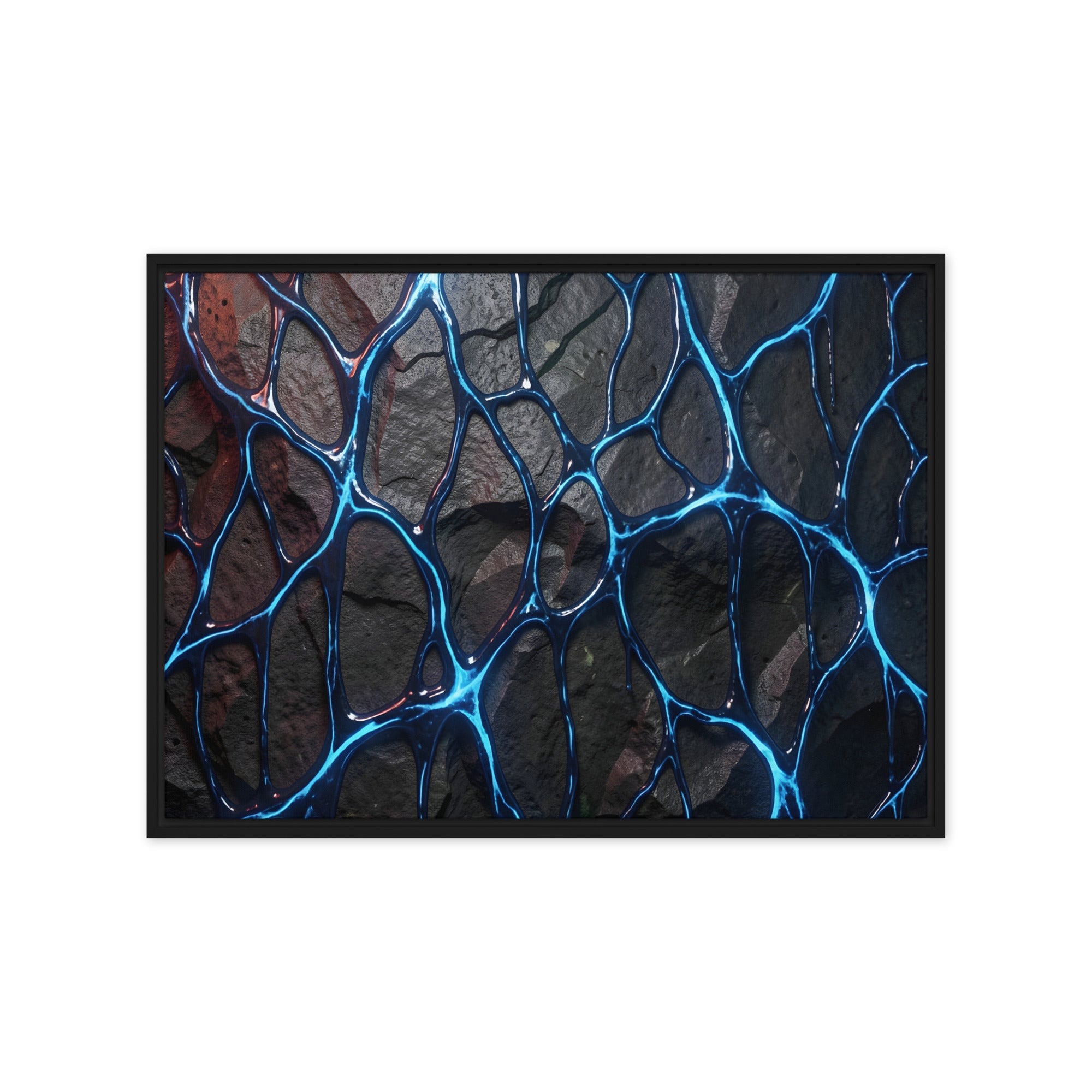 Magmatic framed canvas print, front view in white frame, 11 x 14 inch universal size