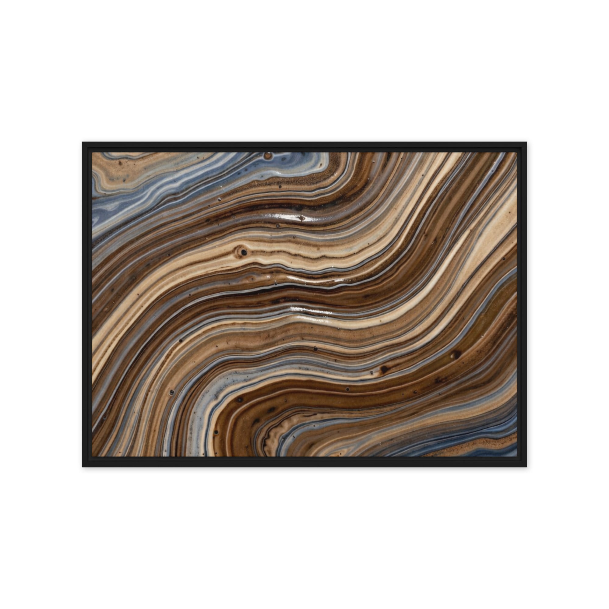 Dunes framed canvas print, front view in white frame, 11 x 14 inch universal size