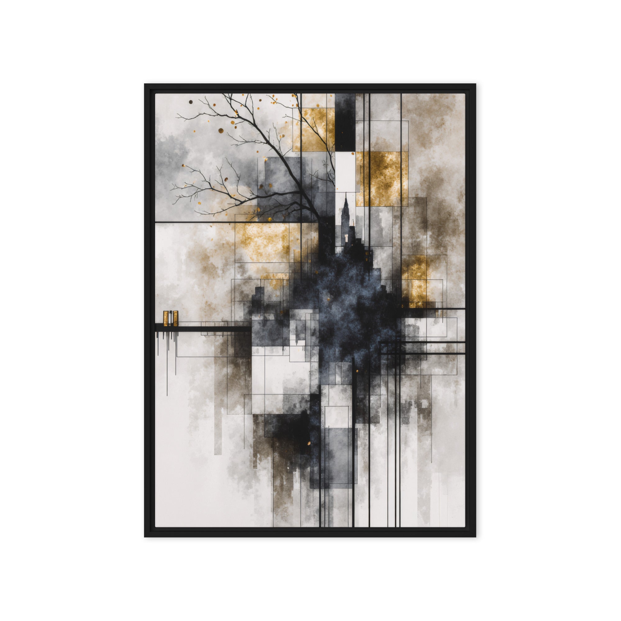 Alchemy framed canvas print, front view in white frame, 11 x 14 inch universal size