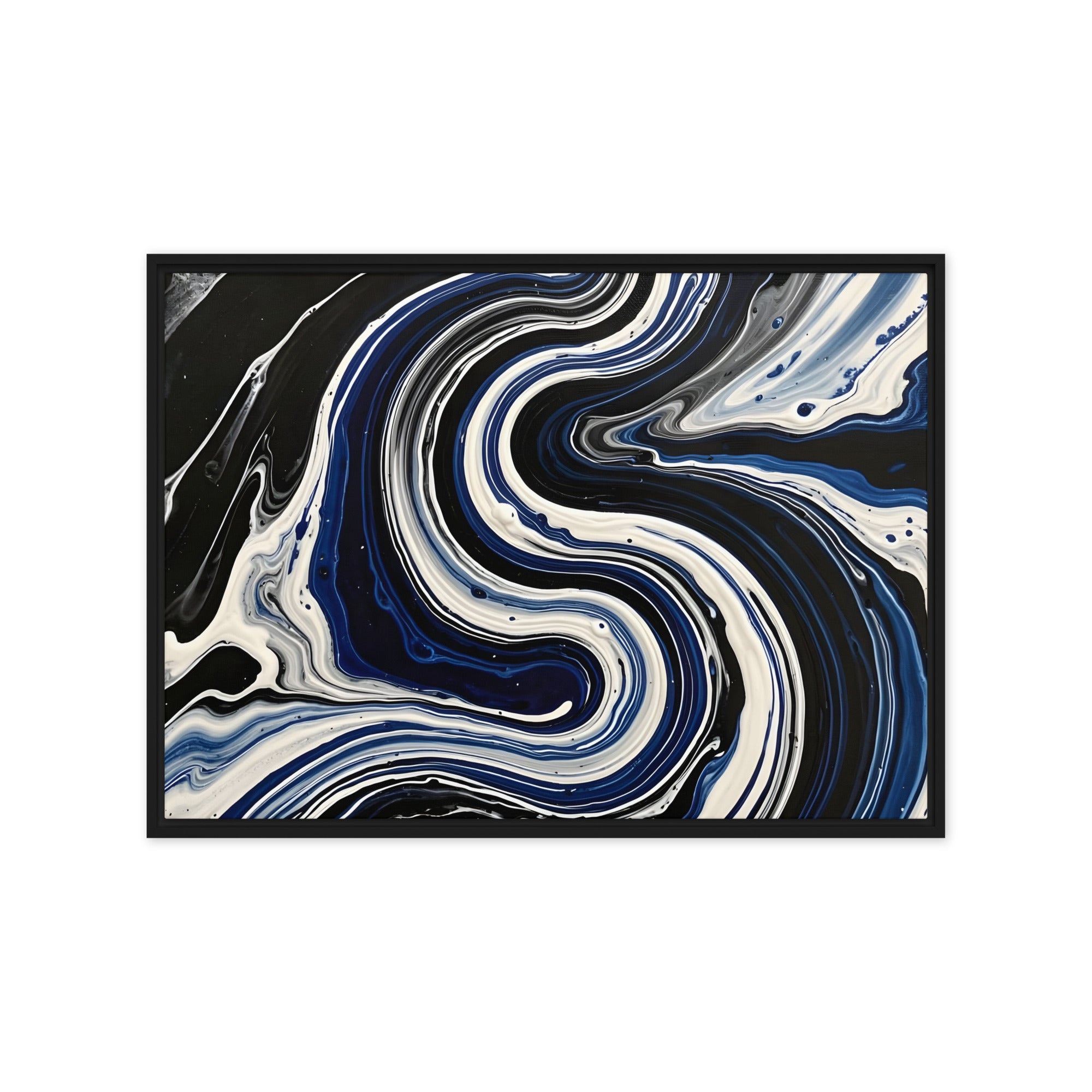 Midnight Surge framed canvas print, front view in white frame, 11 x 14 inch universal size