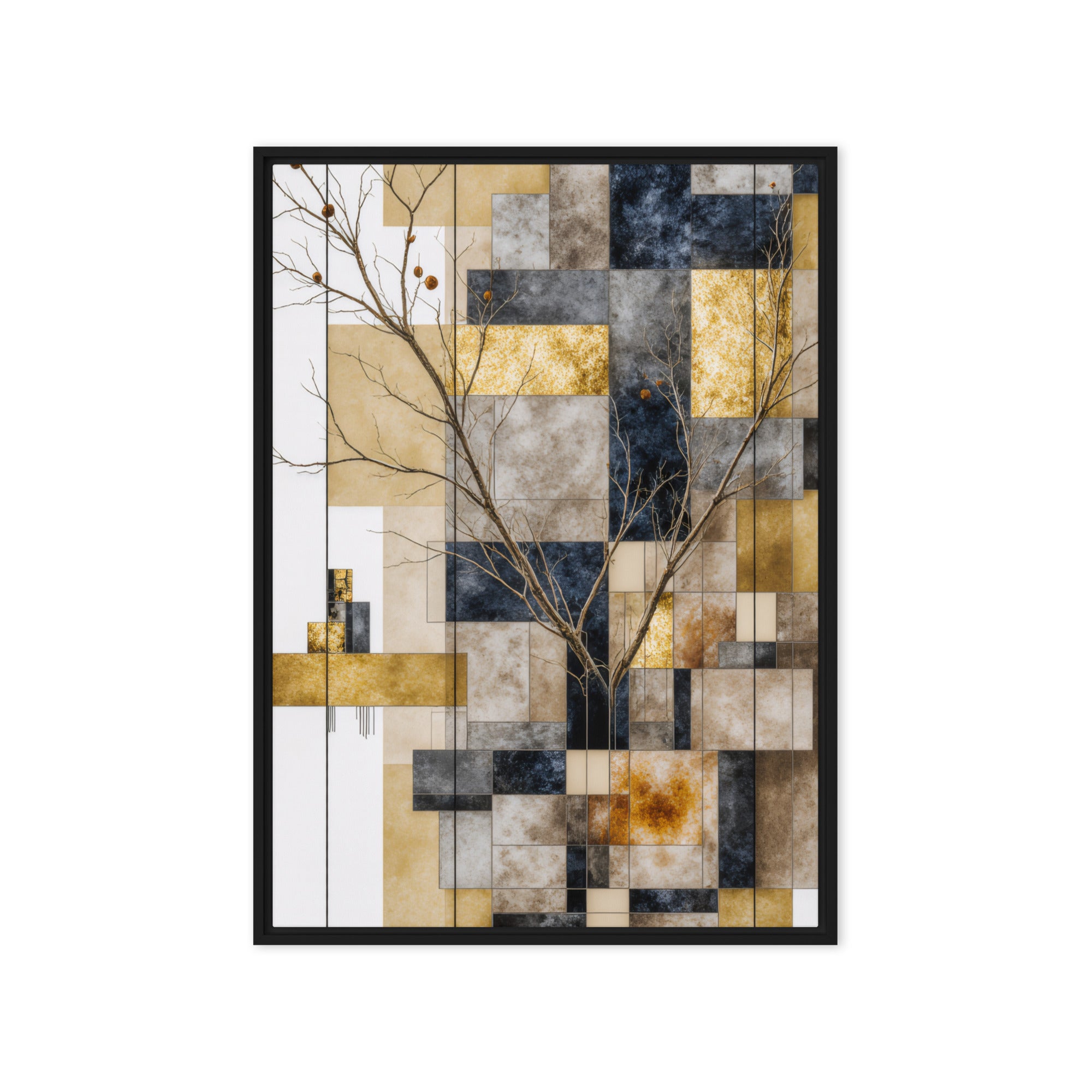 Solari framed canvas print, front view in white frame, 11 x 14 inch universal size
