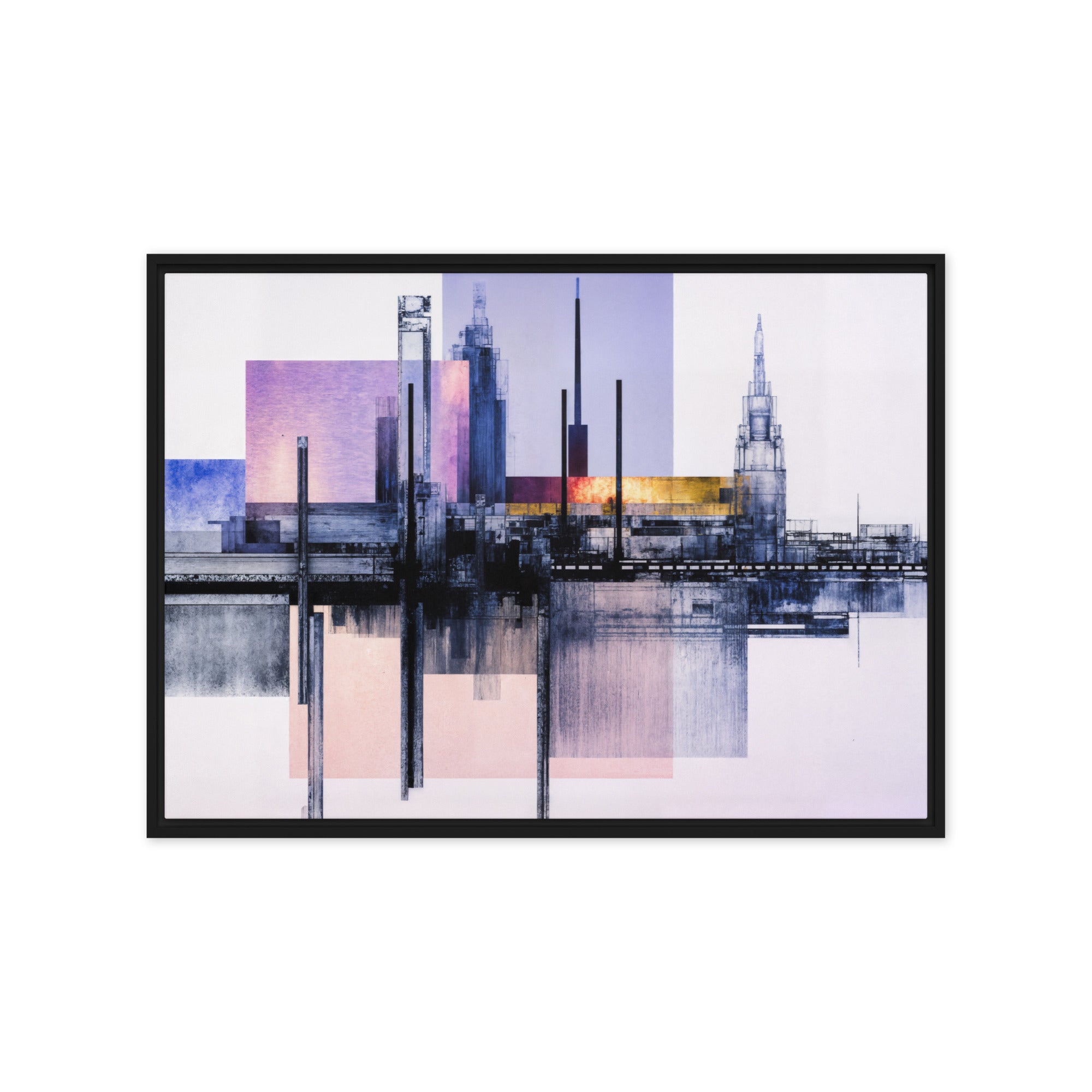 Escapes framed canvas print with product details shown in white frame, 9 x 12 inch universal size