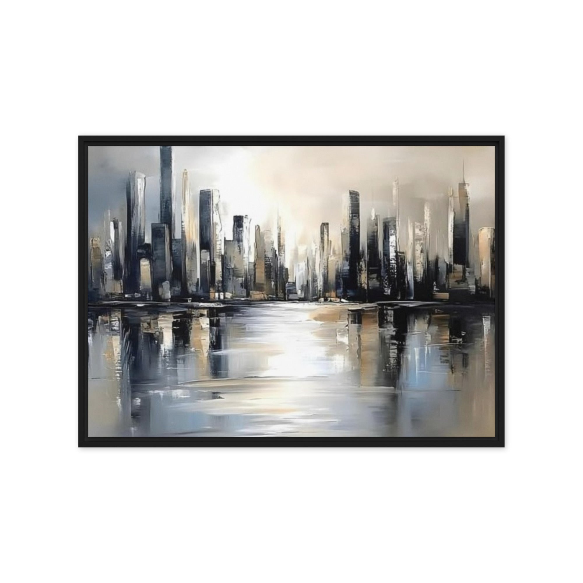 Sharps framed canvas print with product details shown in white frame, 9 x 12 inch universal size