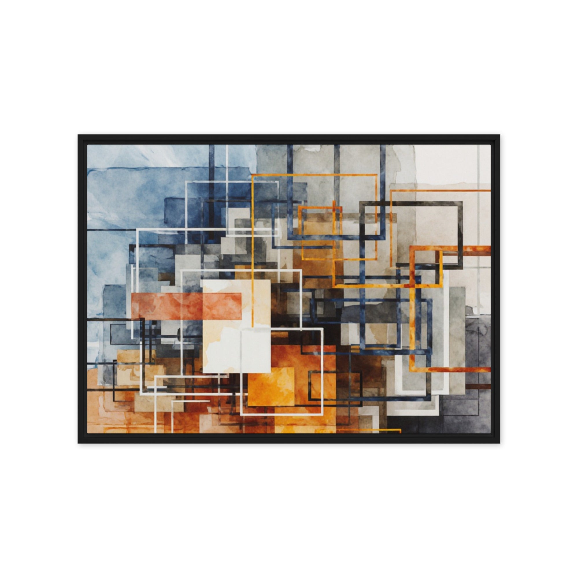 Stratum framed canvas print, front view in white frame, 11 x 14 inch universal size