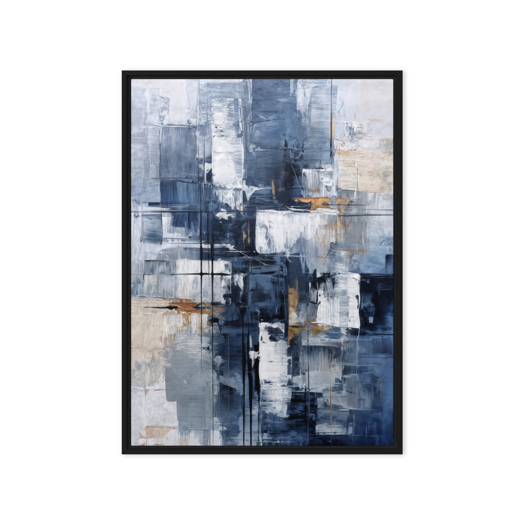 Push framed canvas print, front view in white frame, 11 x 14 inch universal size