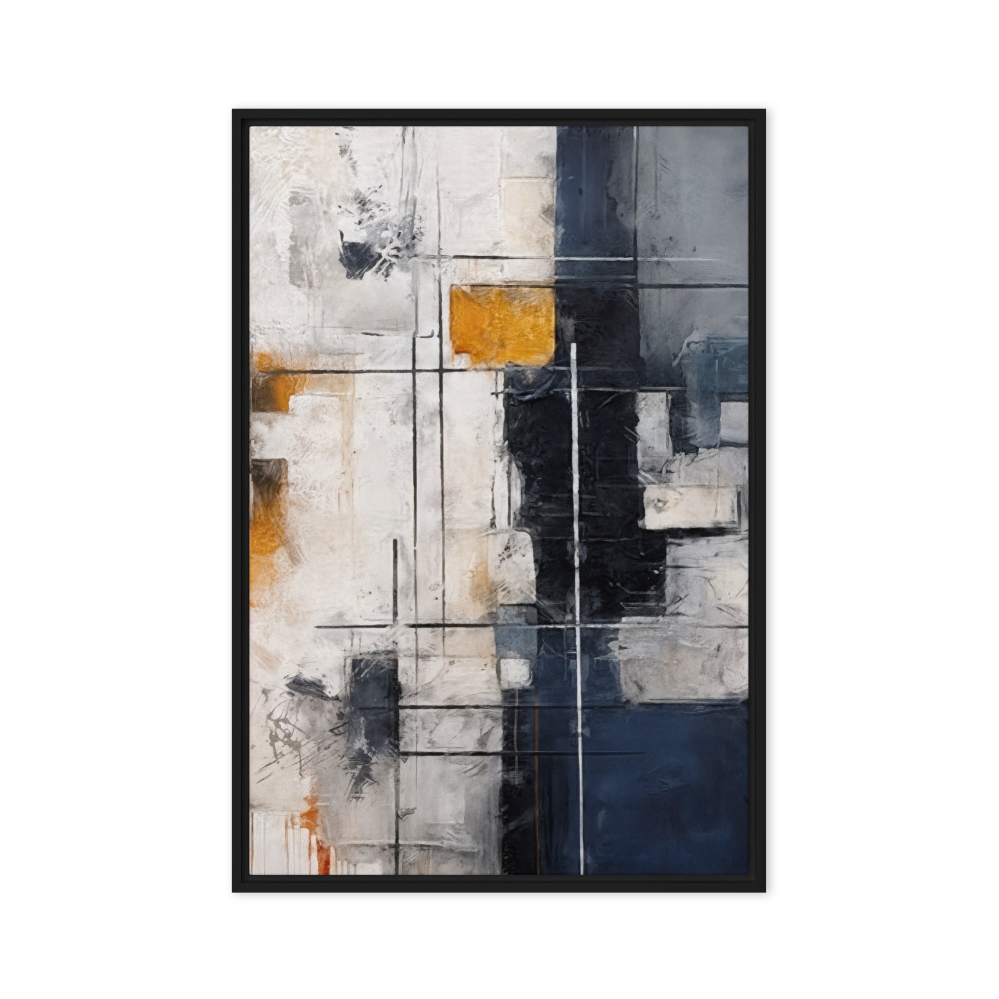 Chasm framed canvas urban image for product listing in brown frame, 20 x 30 inch large size