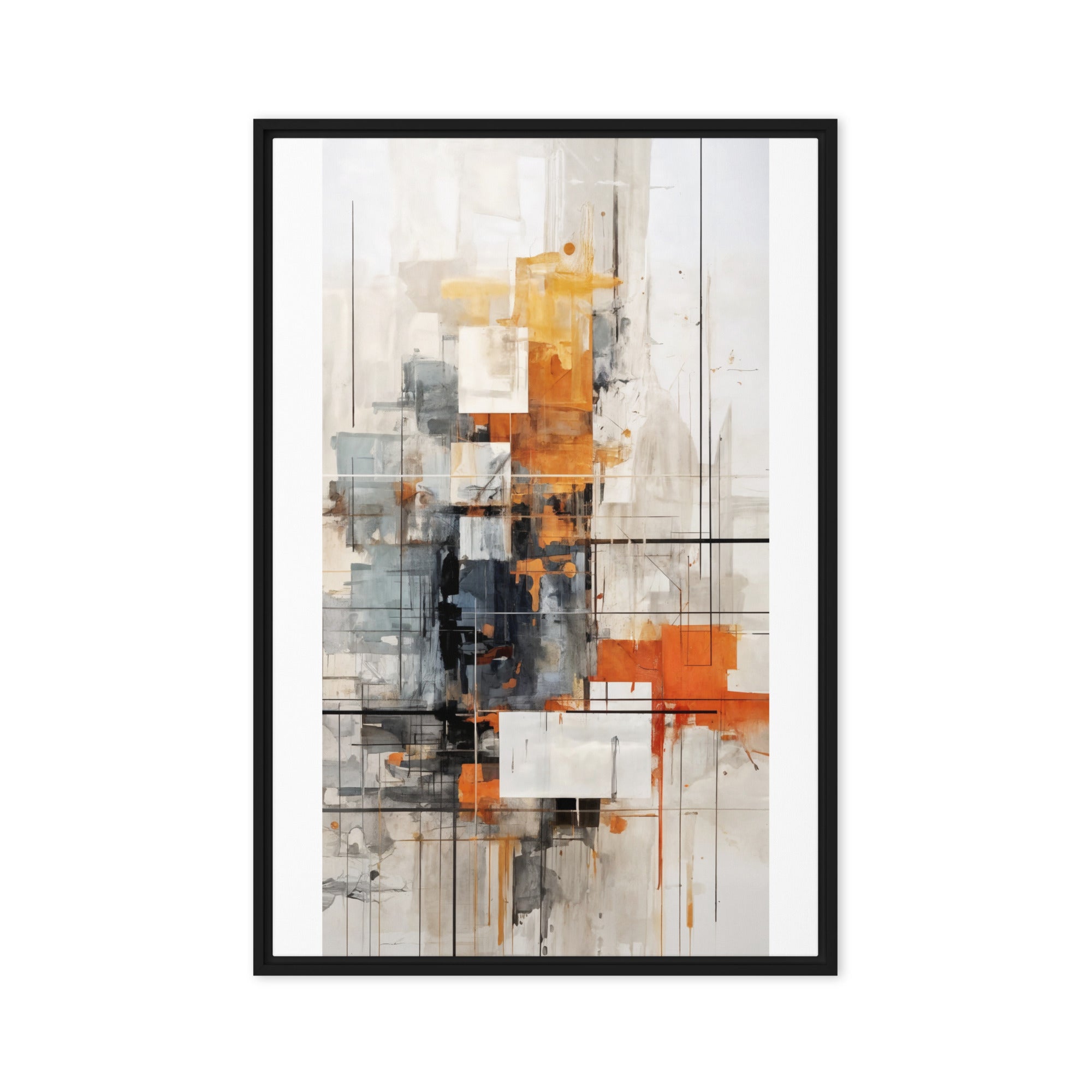 Corrupt framed canvas print shown in front view in white frame, 12 x 16 inch universal size
