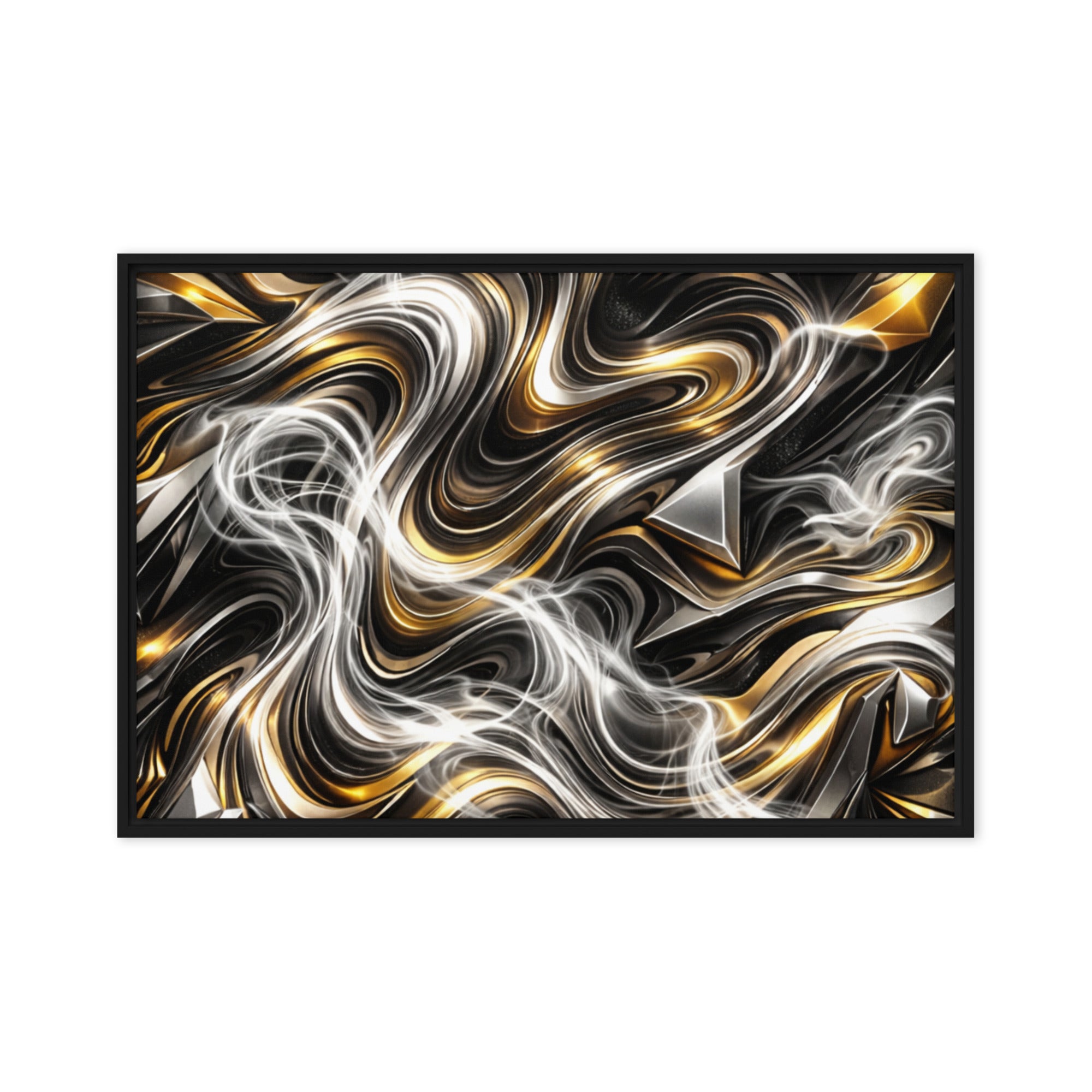 Ouro framed canvas print product image in white frame, 12 x 18 inch universal size
