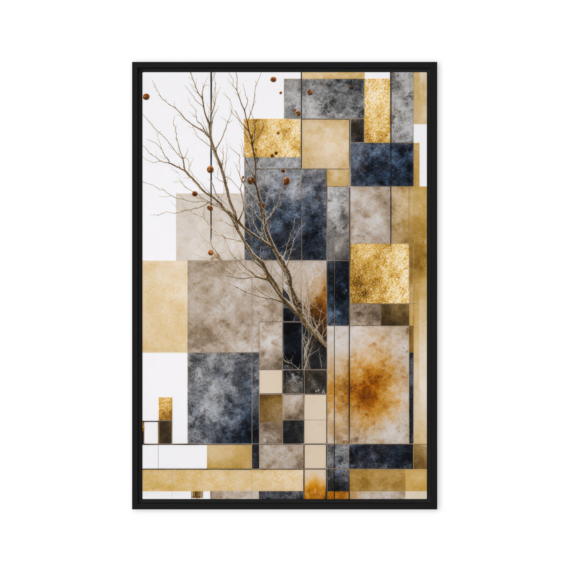 Scorie wall art product image as a framed canvas print in black frame, 12 x 16 inch universal size