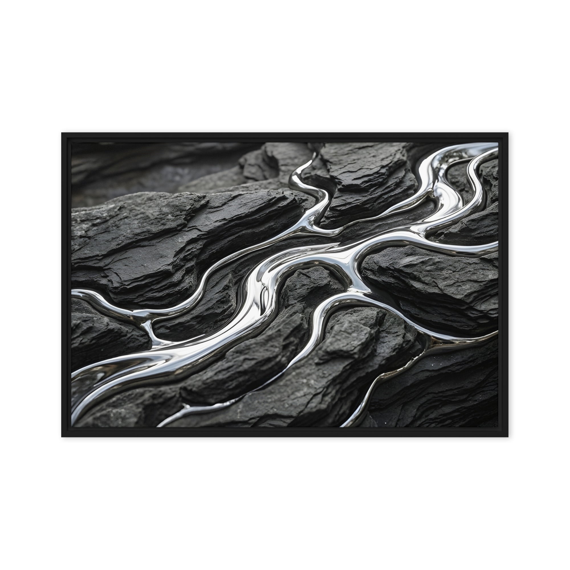 Basalt framed canvas print front-facing product image in white frame, 12 x 18 inch universal size