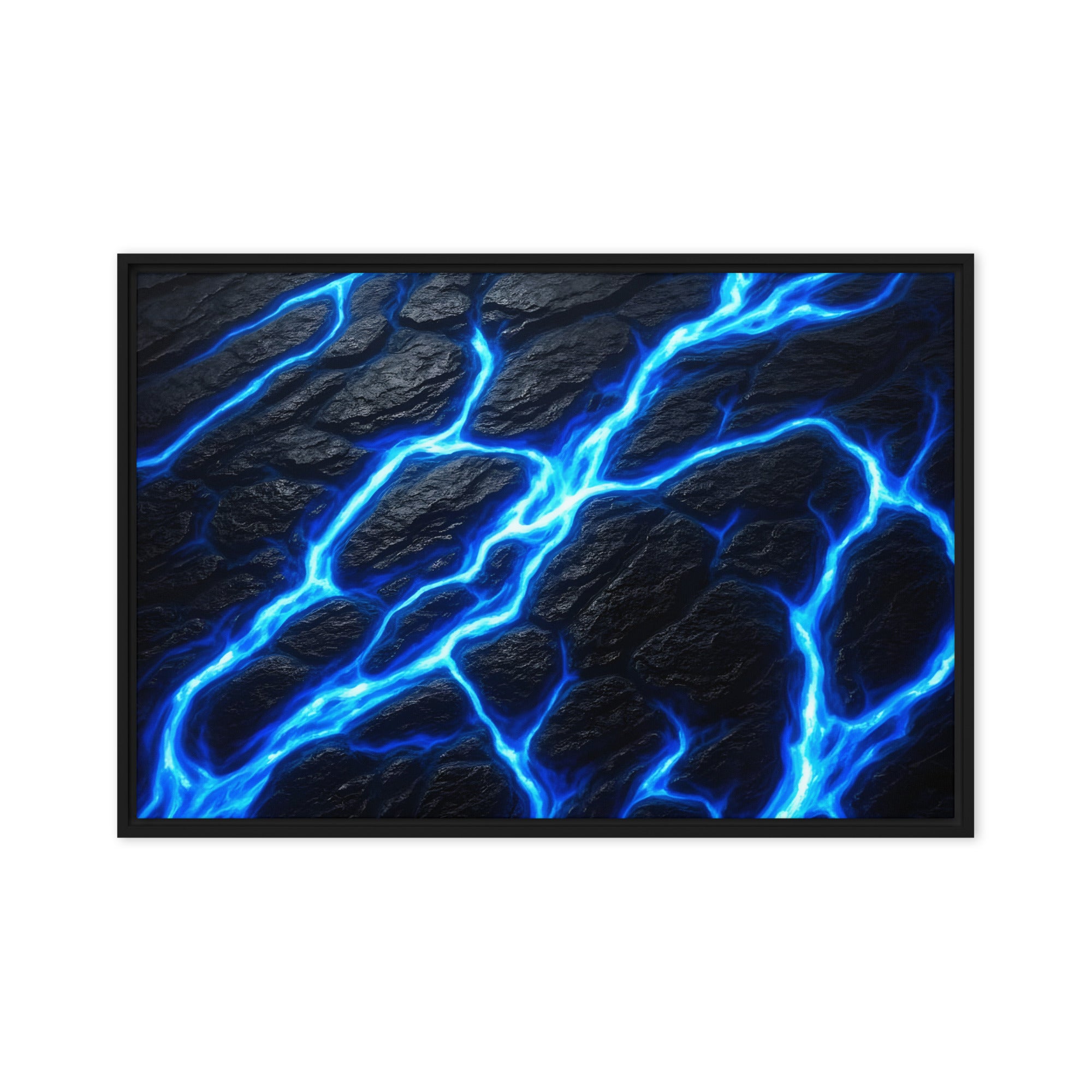 Fissure wall art product image as a framed canvas print in white frame, 12 x 18 inch universal size