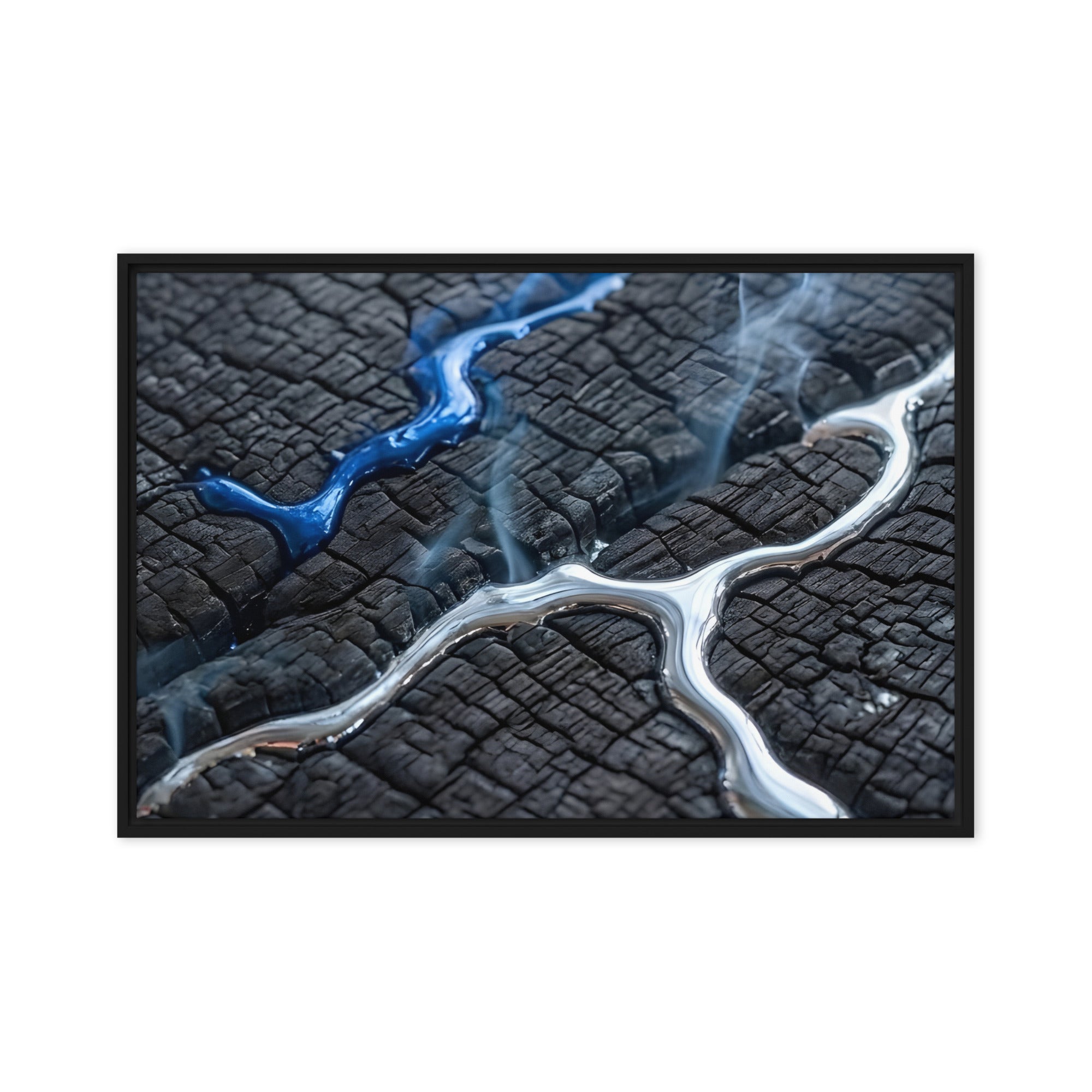 Rhyolite framed canvas print shown in front view in white frame, 12 x 16 inch universal size
