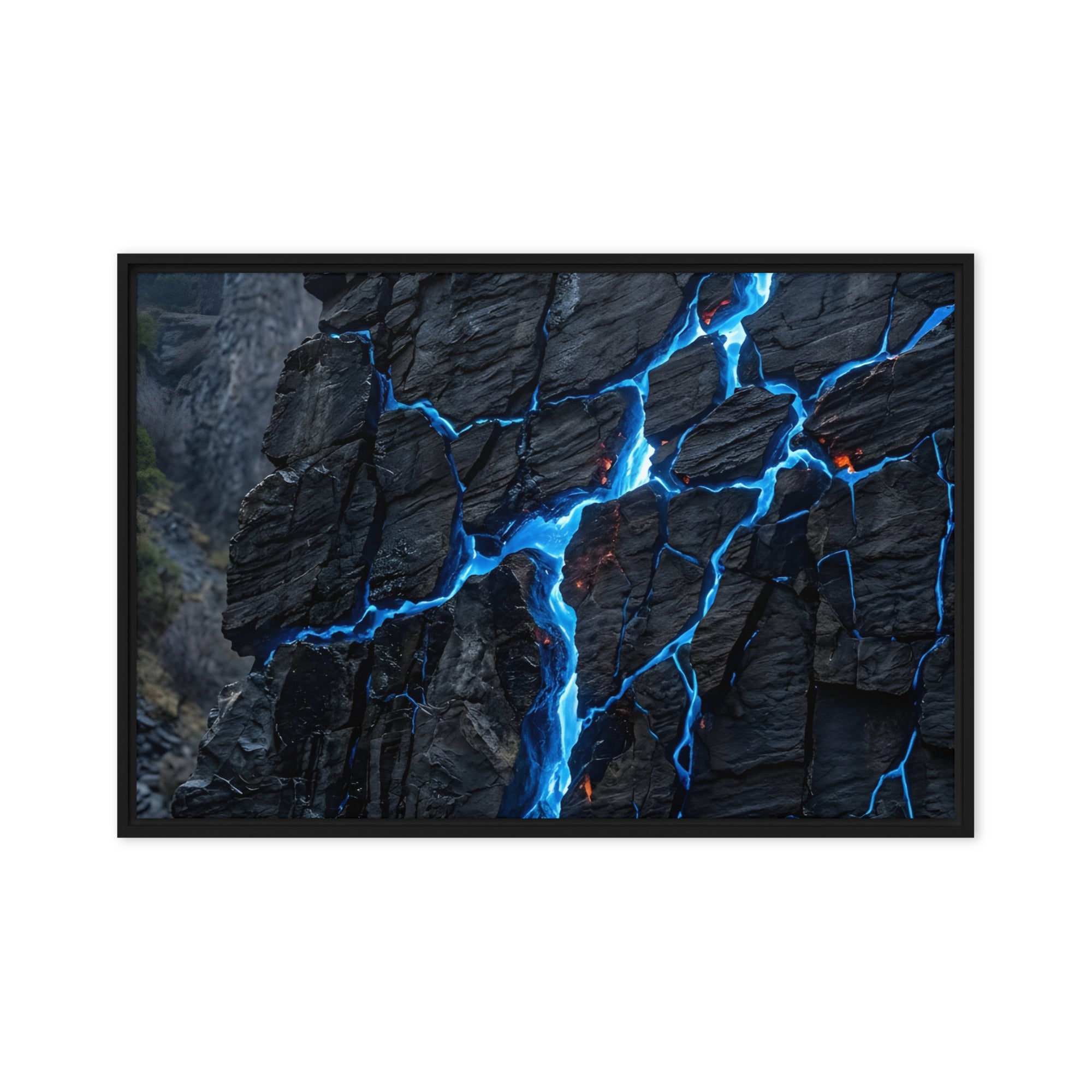 Xenolith wall art product image as a framed canvas print in white frame, 12 x 18 inch universal size