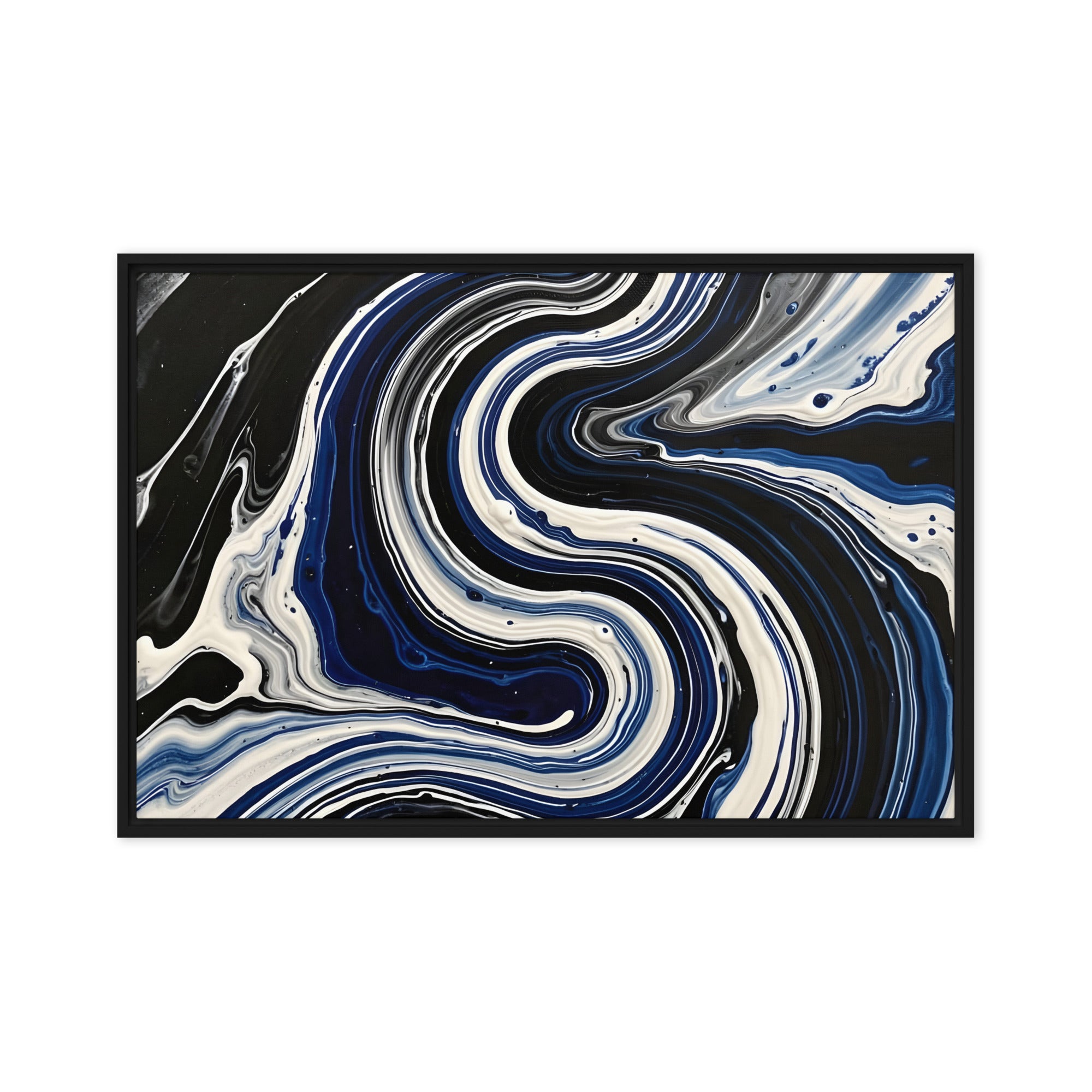 Midnight Surge wall art product image as a framed canvas print in white frame, 12 x 18 inch universal size