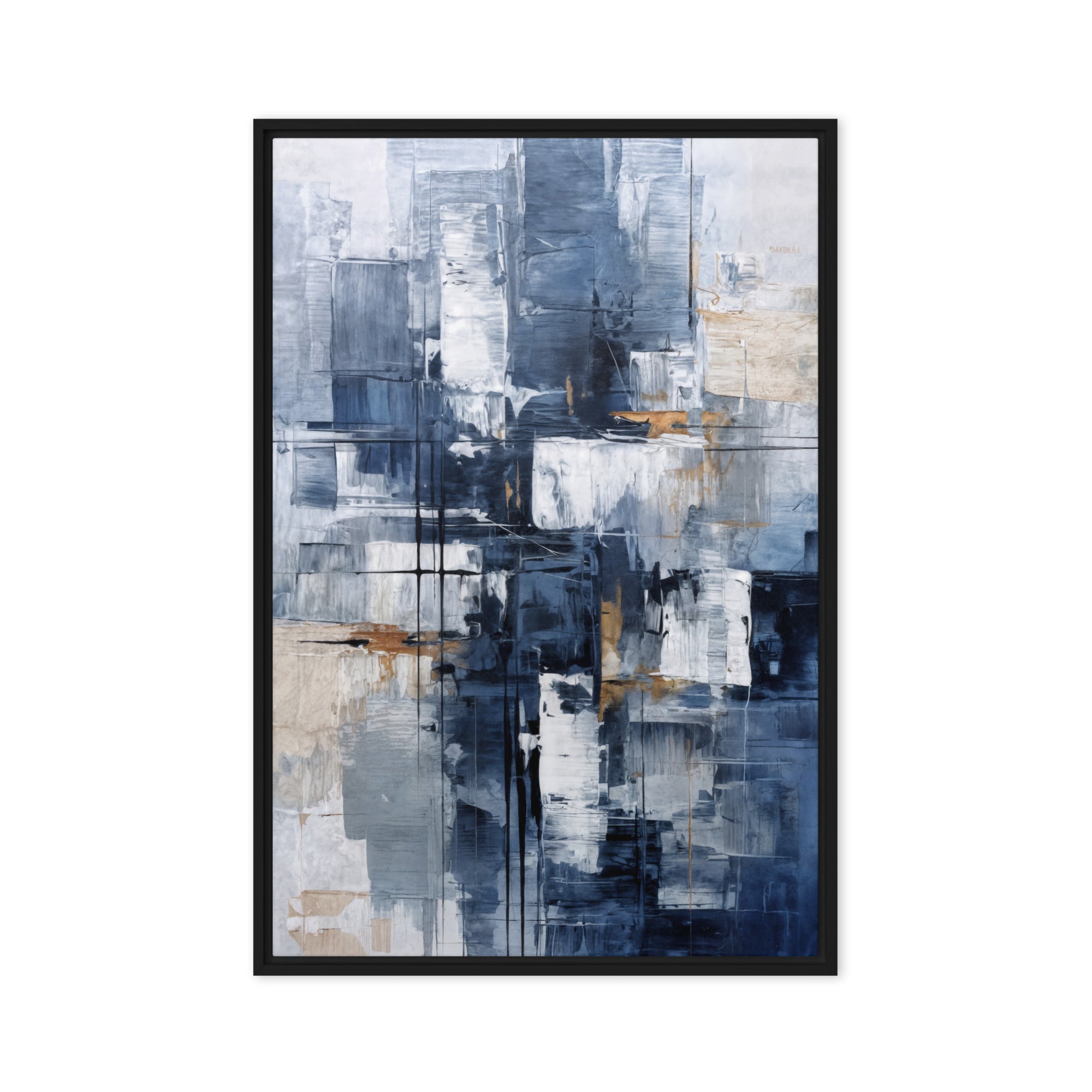 Push wall art product image as a framed canvas print in white frame, 12 x 18 inch universal size