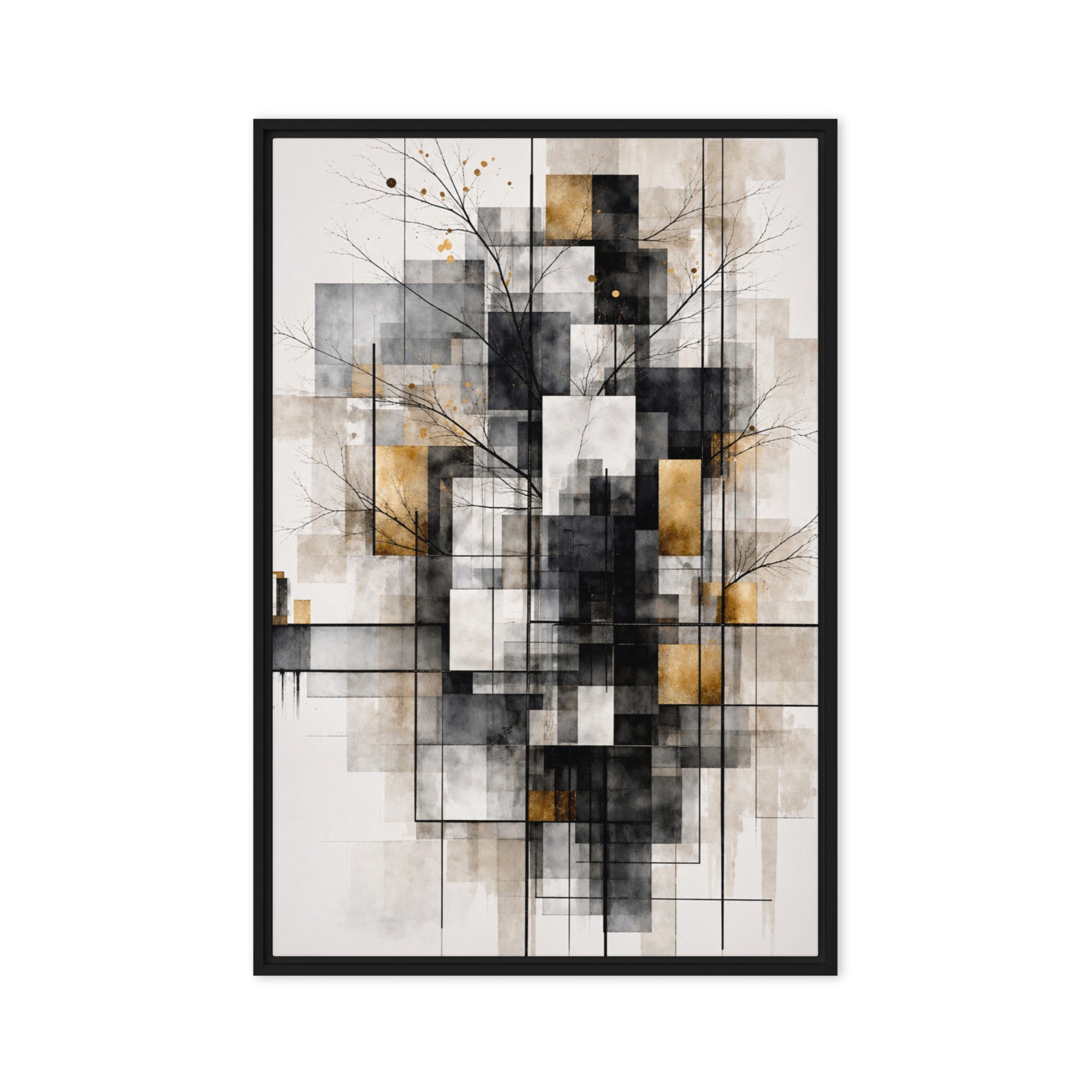Avect framed canvas print shown in front view in white frame, 12 x 16 inch universal size