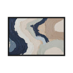 Marl framed canvas artwork with pale stone and soft clay tones with subtle visual texture, shown on white.