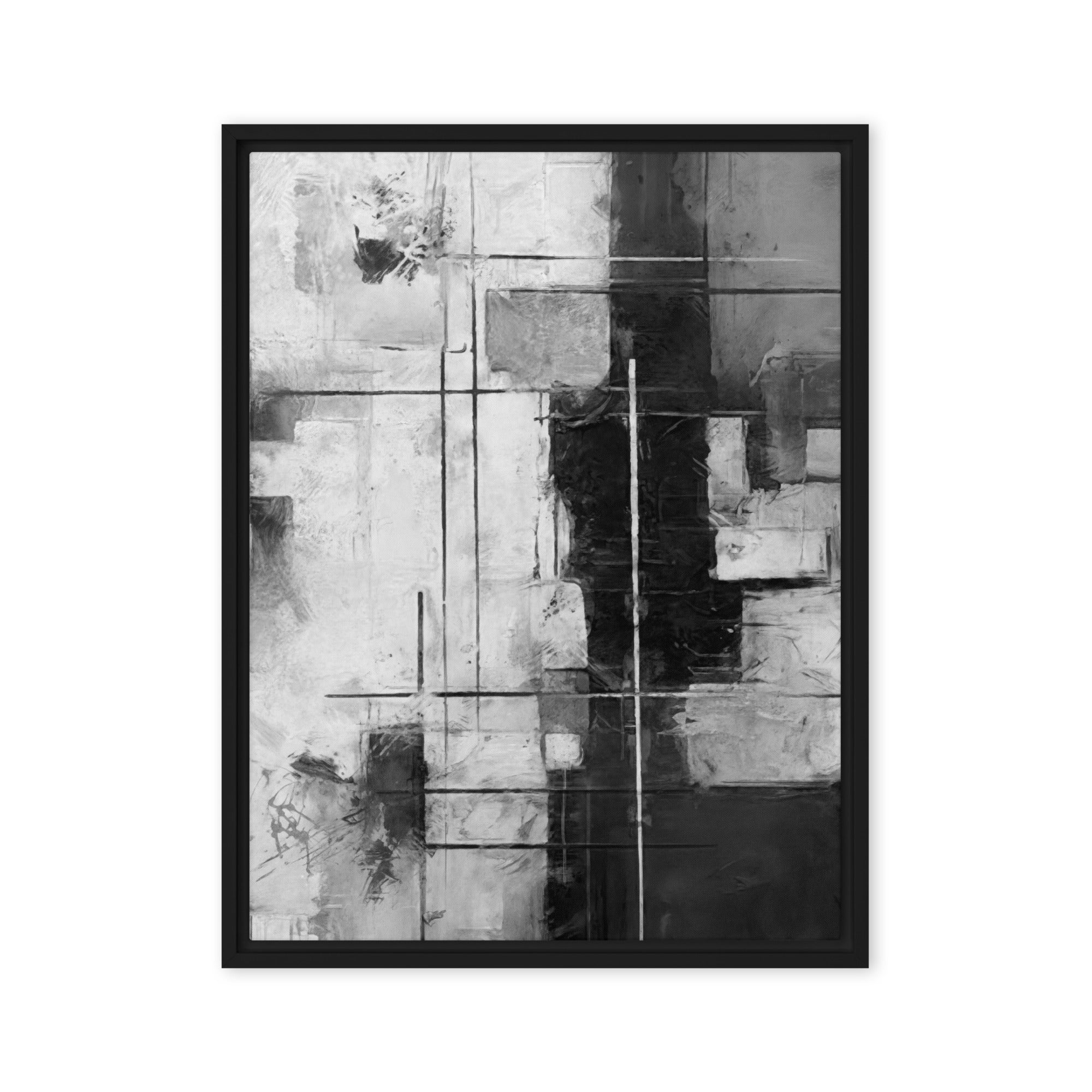 Beware framed canvas urban image for product listing in brown frame, 20 x 28 inch large size