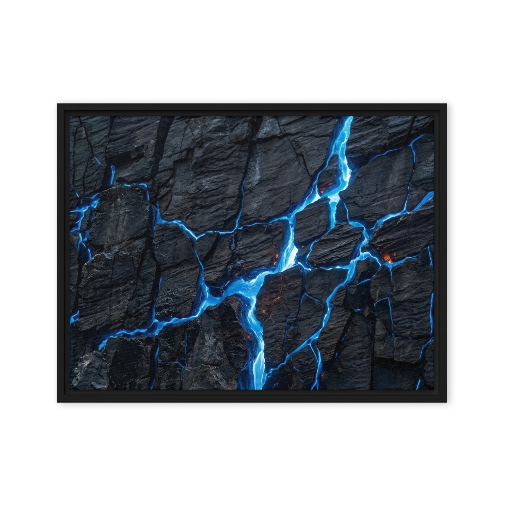 Effusions framed canvas print shown in front view in black frame, 8 x 10 inch universal size