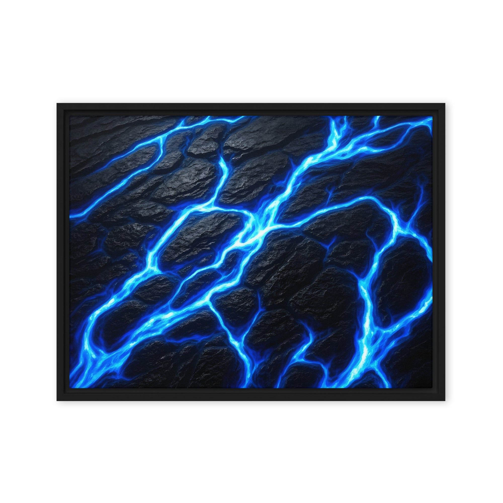 Fissure framed canvas print product mockup in white frame, 18 x 24 inch large size
