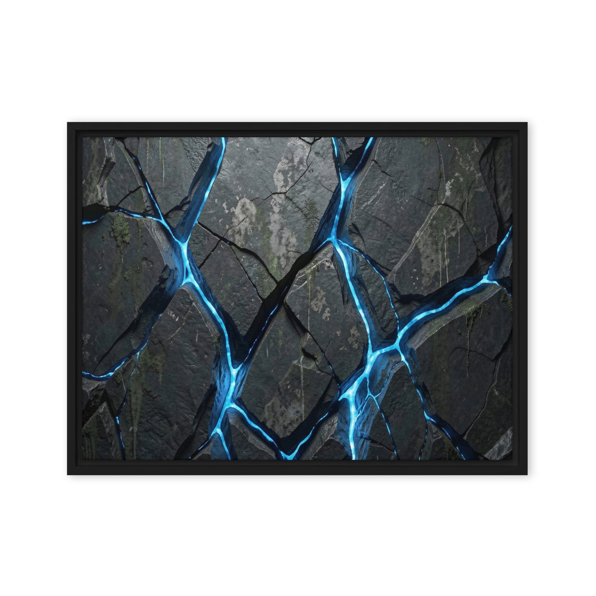 Igneous framed canvas print product mockup in white frame, 18 x 24 inch large size