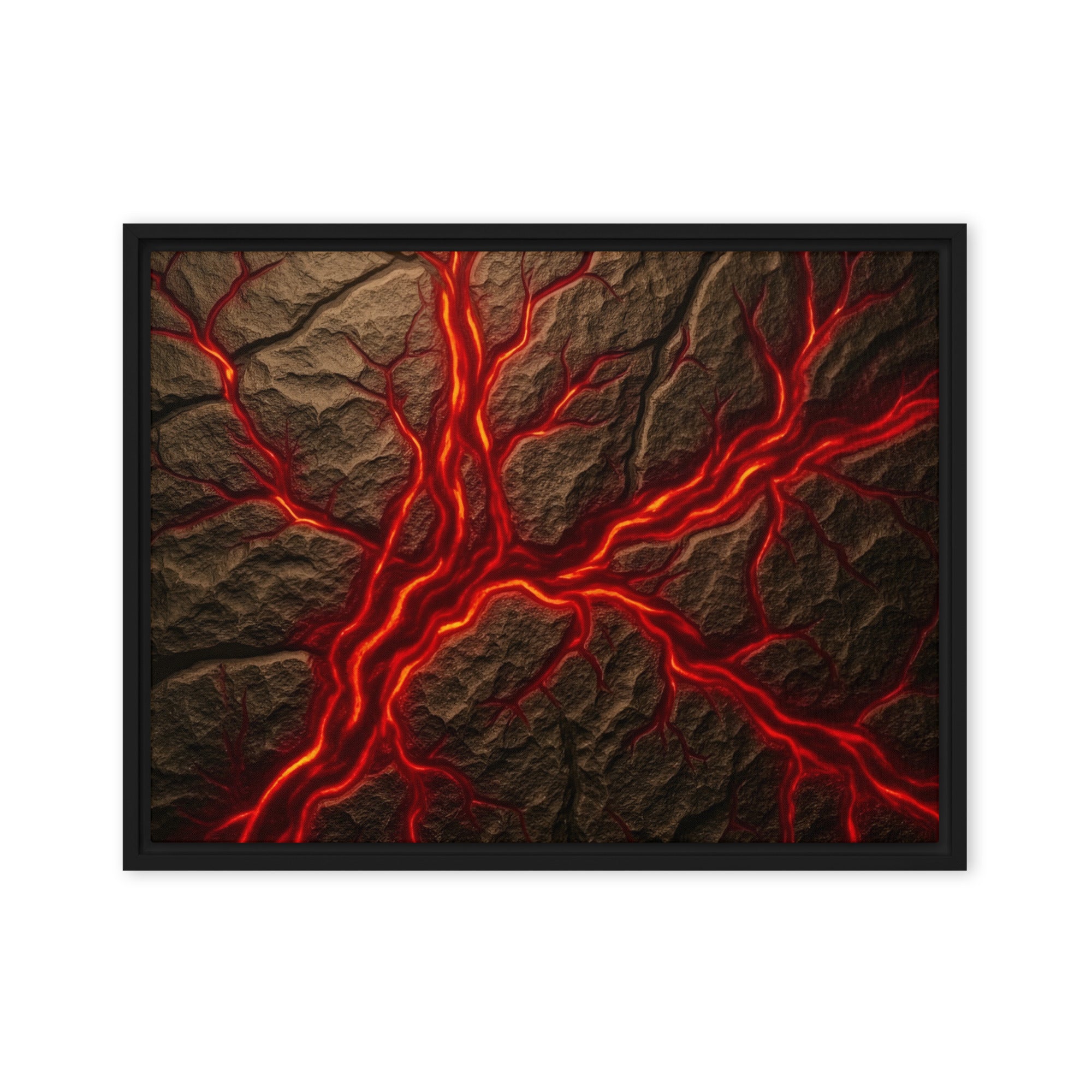 Magma framed canvas print product mockup in white frame, 18 x 24 inch large size