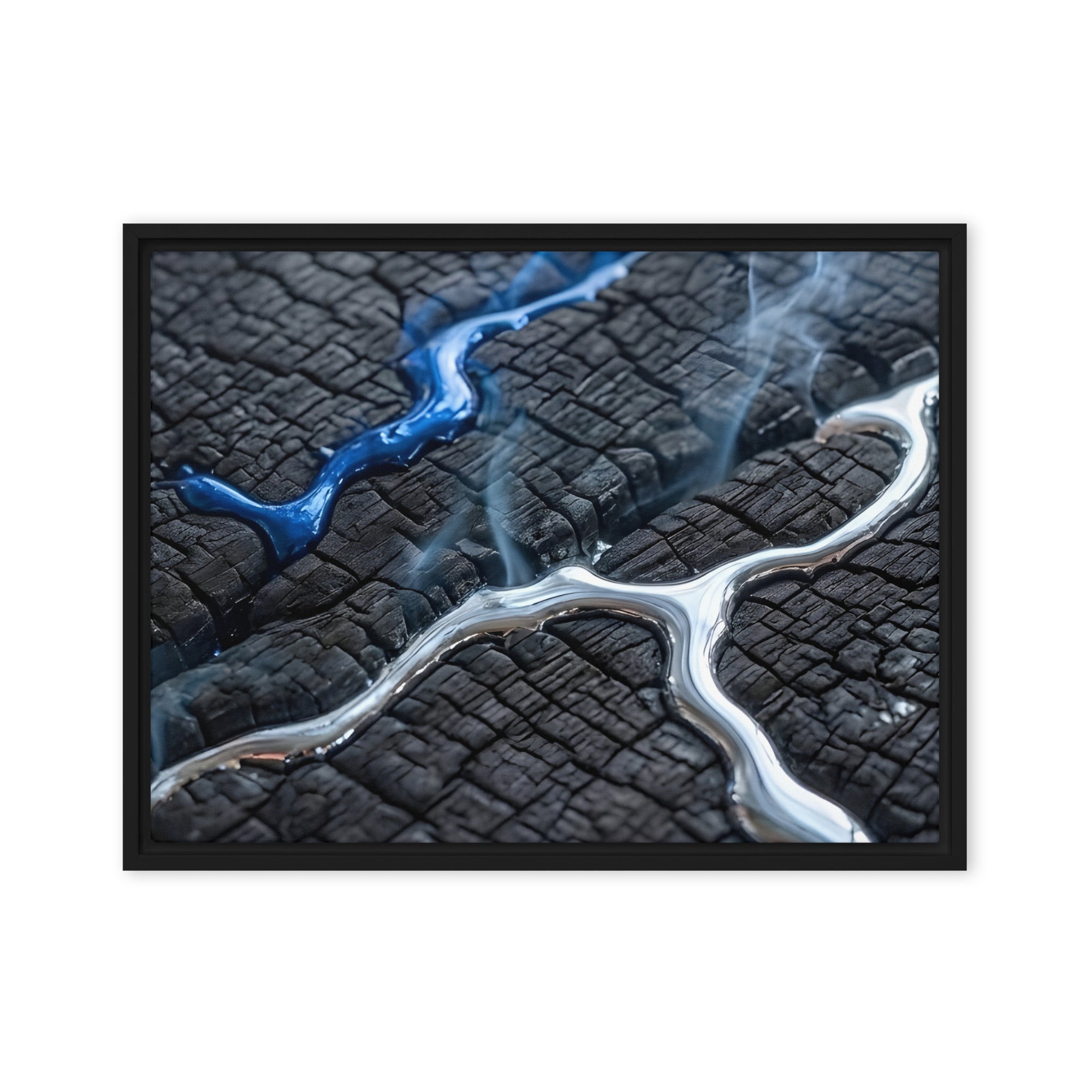 Rhyolite framed canvas print wall display image in white frame, 16 x 20 inch universal size