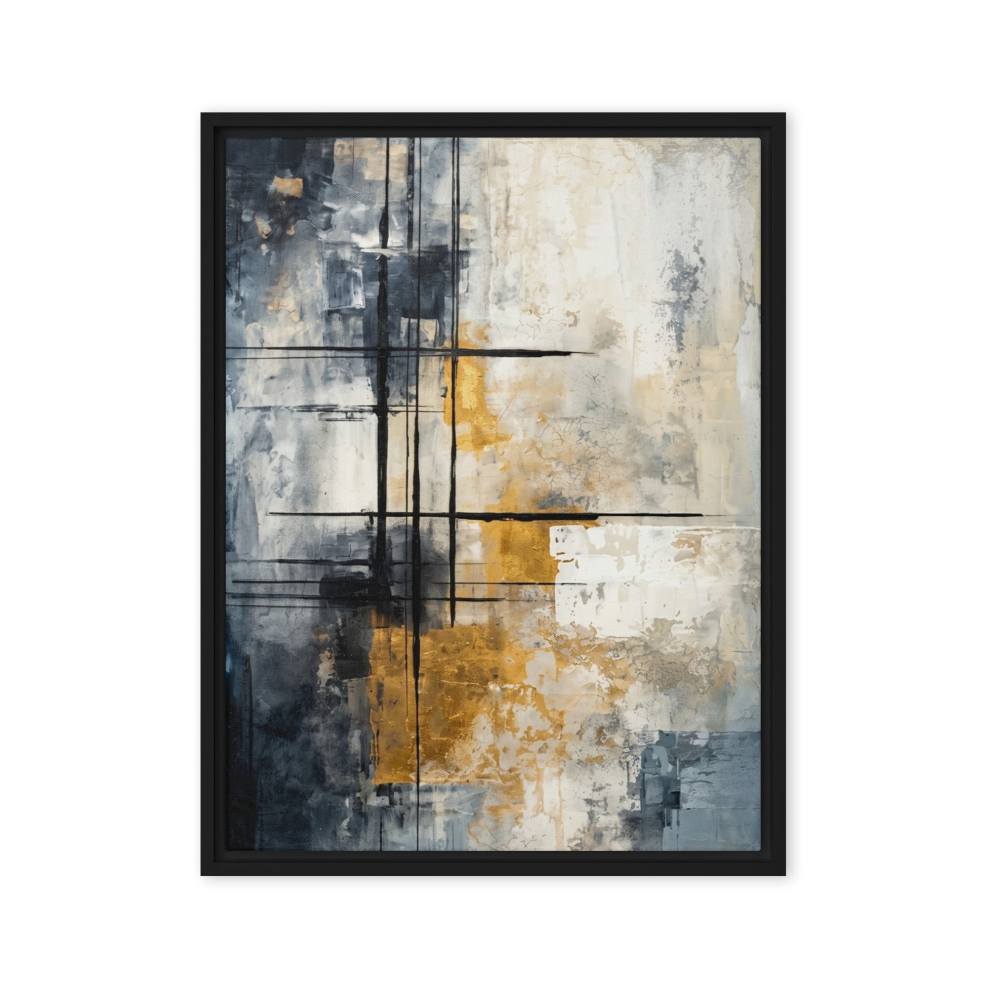 Elitist framed canvas print product mockup in white frame, 18 x 24 inch large size