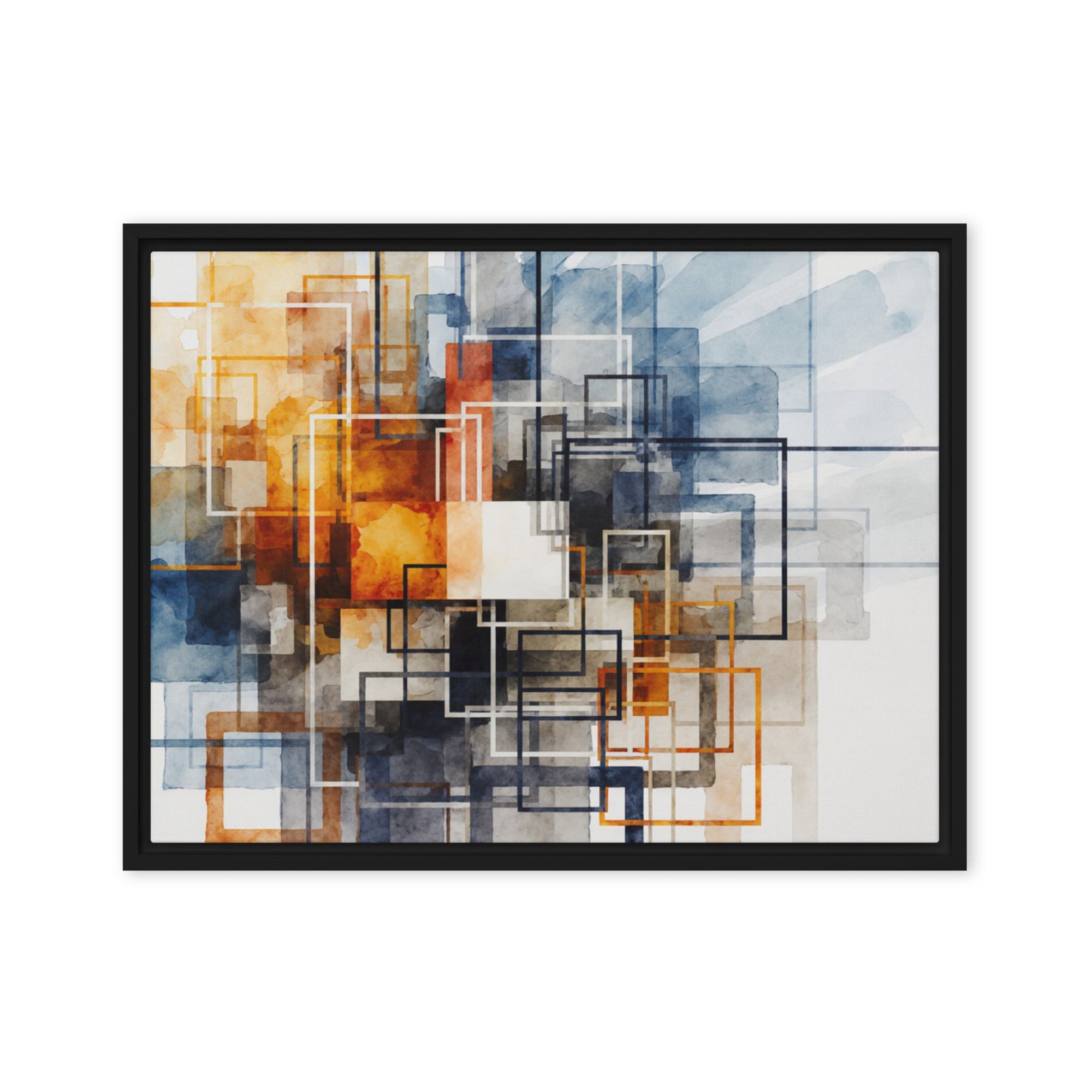 Tessera framed canvas print wall display image in white frame, 16 x 20 inch universal size