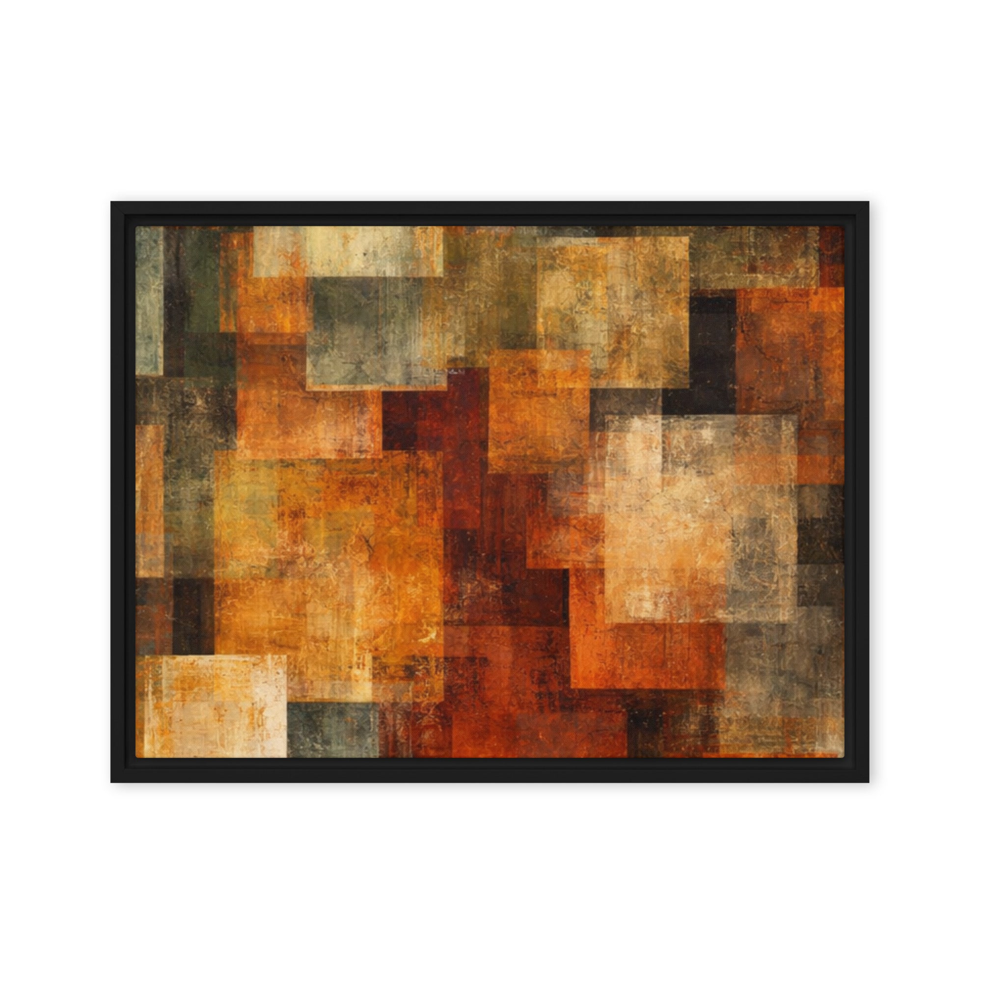 Harvest framed canvas print wall display image in white frame, 16 x 20 inch universal size