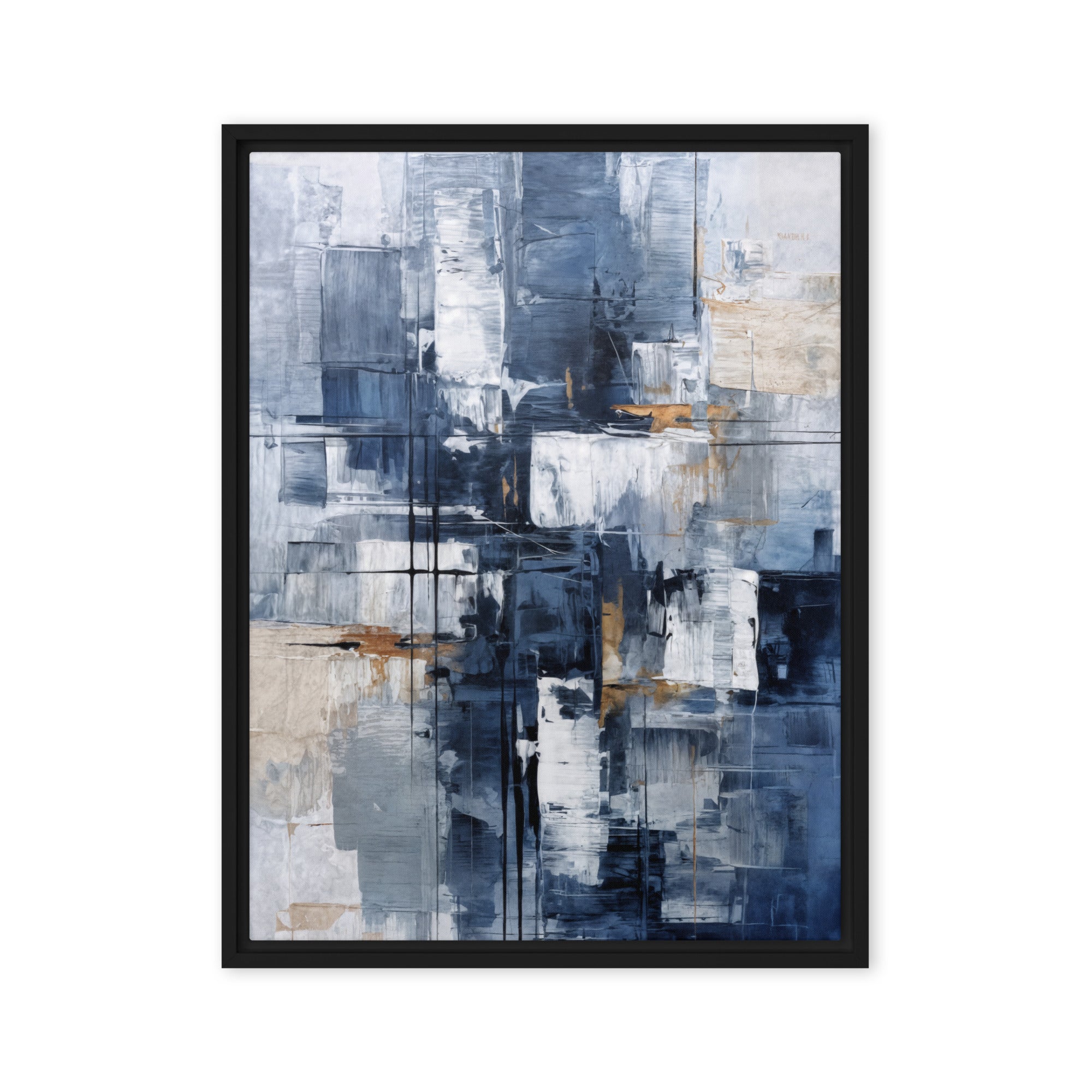 Push framed canvas print product mockup in white frame, 18 x 24 inch large size