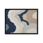 Marl framed canvas artwork with pale stone and soft clay tones with subtle visual texture, shown on white.