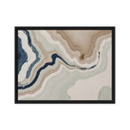 Terrace framed canvas artwork with stepped stone-like shelves and warm mineral gradients, shown on white.