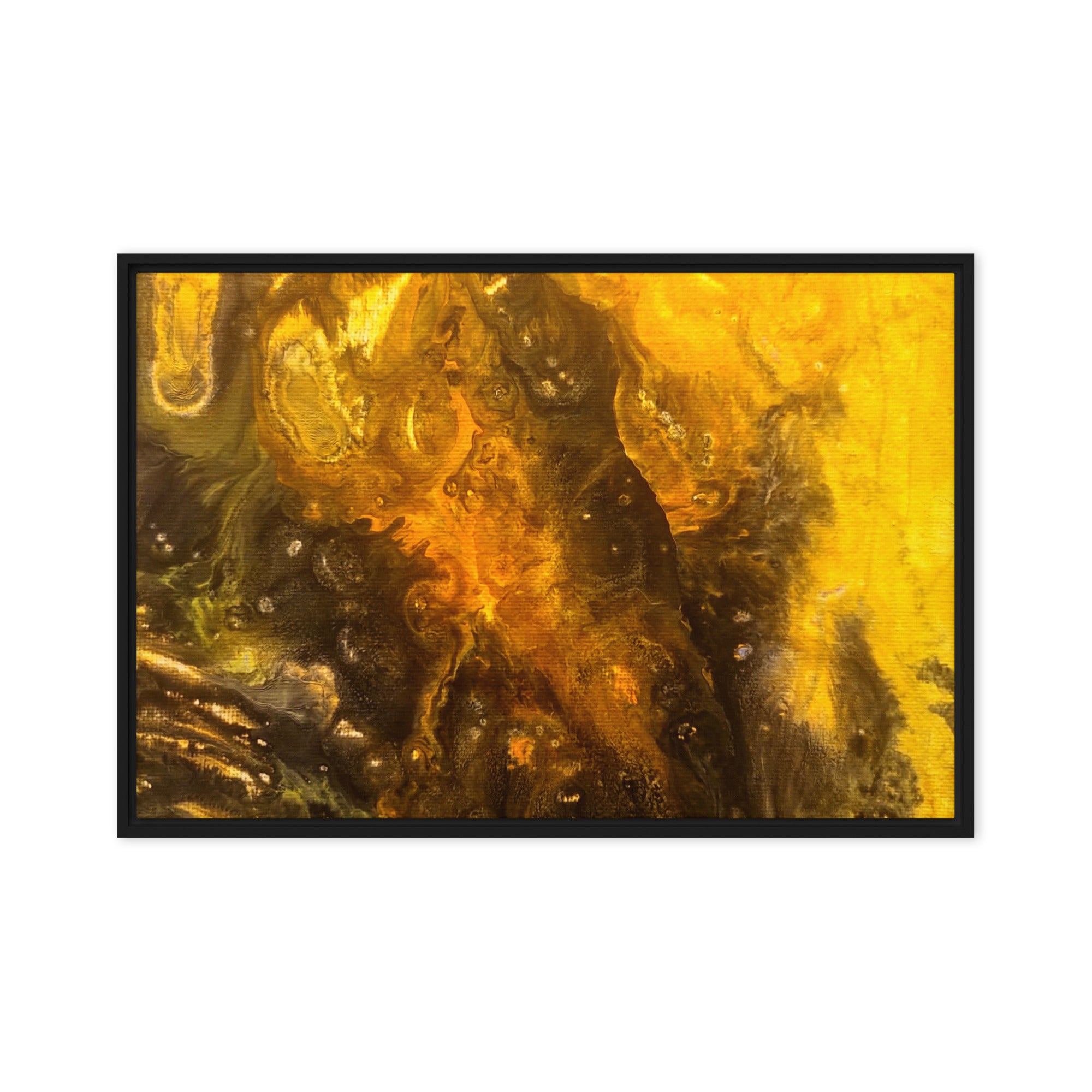Flame framed canvas print image for product listing in white frame, 20 x 30 inch large size