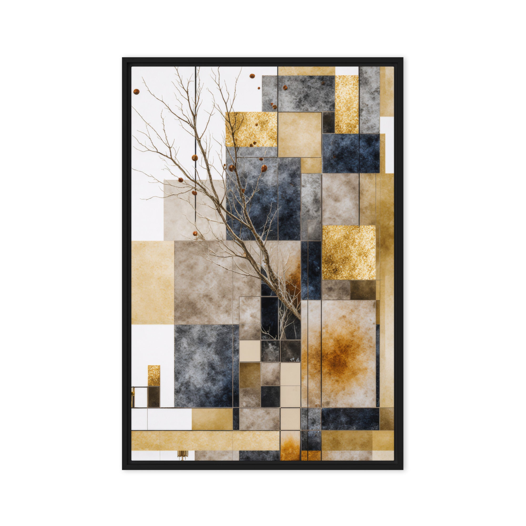 Scorie framed canvas print product view in white frame, 24 x 32 inch large size