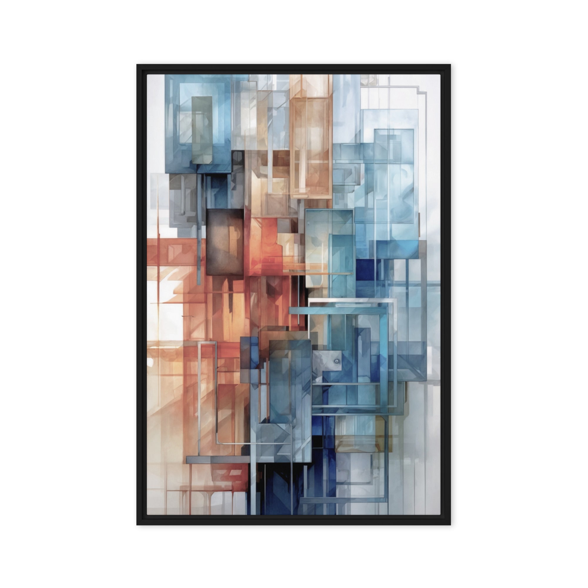 Future framed canvas print shown in front view in black frame, 12 x 18 inch universal size
