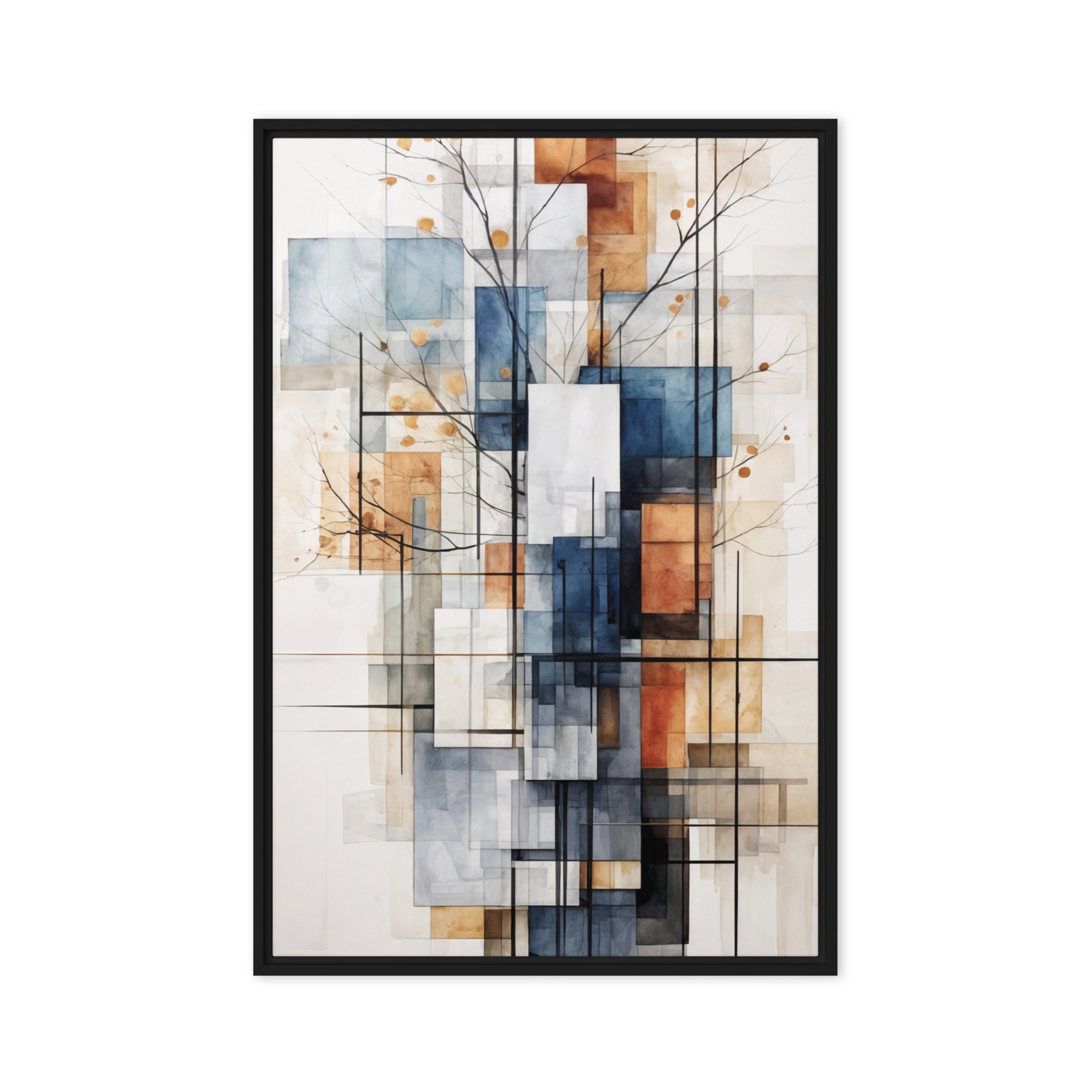 True framed canvas print shown in front view in black frame, 12 x 18 inch universal size
