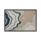Karst framed canvas artwork with limestone-like textures and deep charcoal shadows, shown on white.
