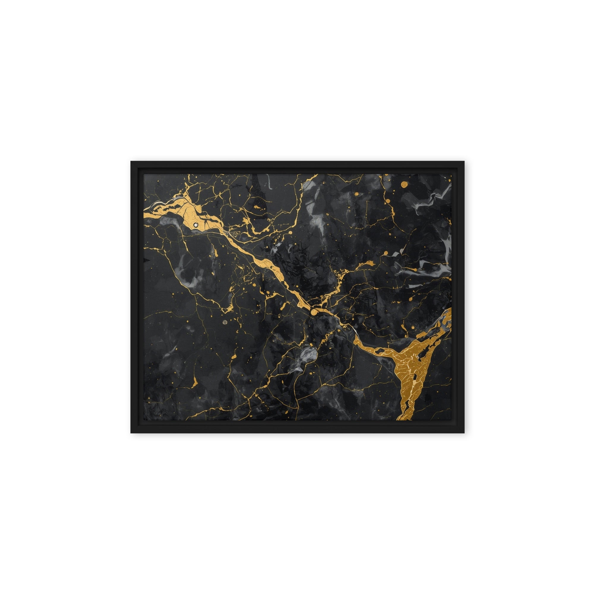 Midas wall art product image as a framed canvas print in black frame, 9 x 12 inch universal size