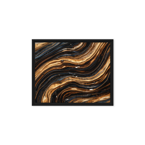 Amber wall art product image as a framed canvas print in black frame, 9 x 12 inch universal size